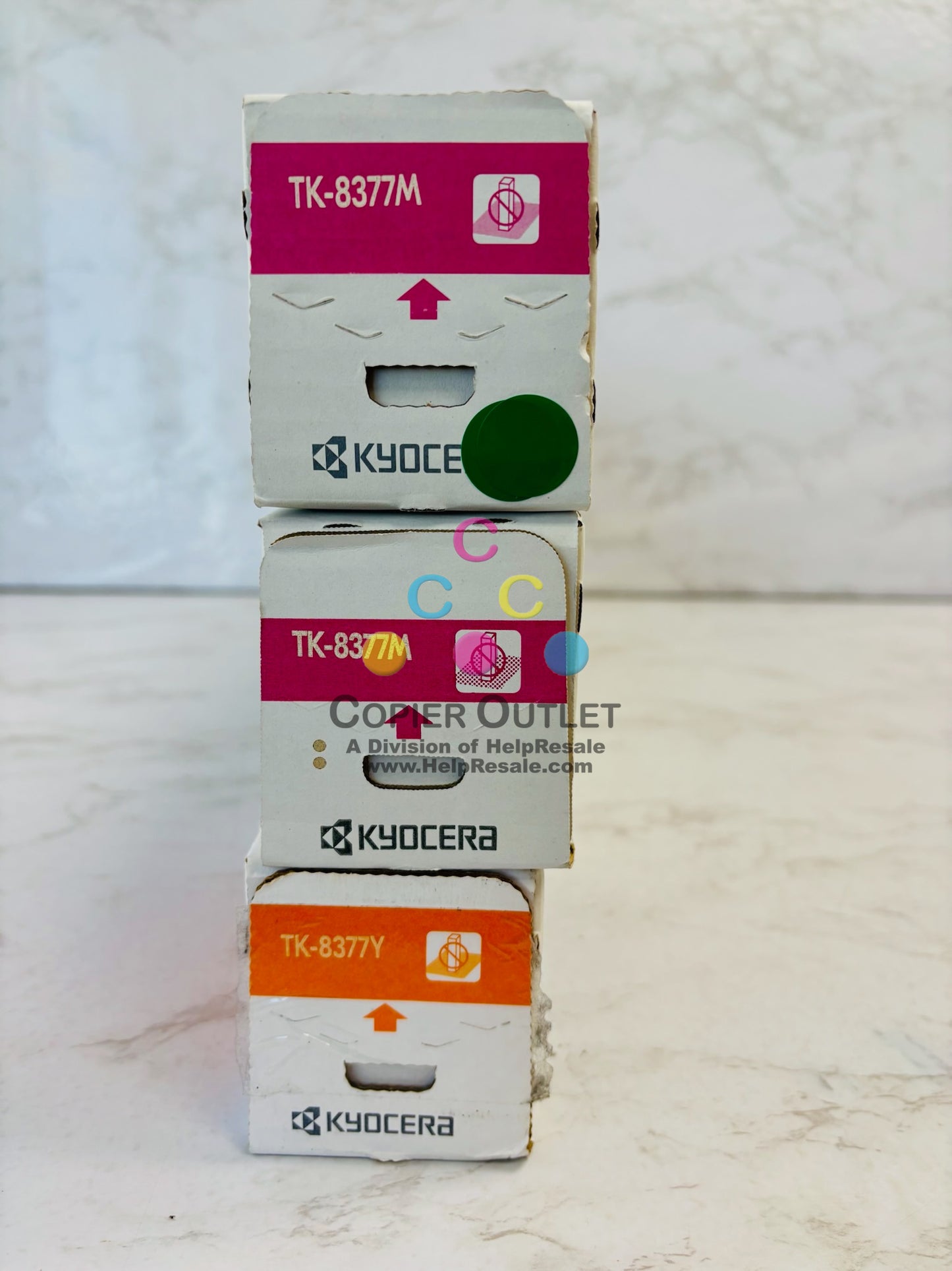 3 Genuine Kyocera TASKalfa 3554ci Magenta & Yellow Toner TK-8377 MMY
