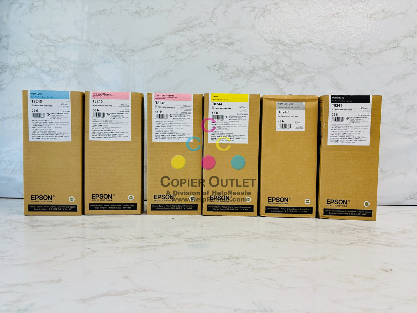 6 Genuine Epson P6000,P7000 Cyan,LM,LK,PK Inks T8241,T8245,T8246,T8249 2020-24