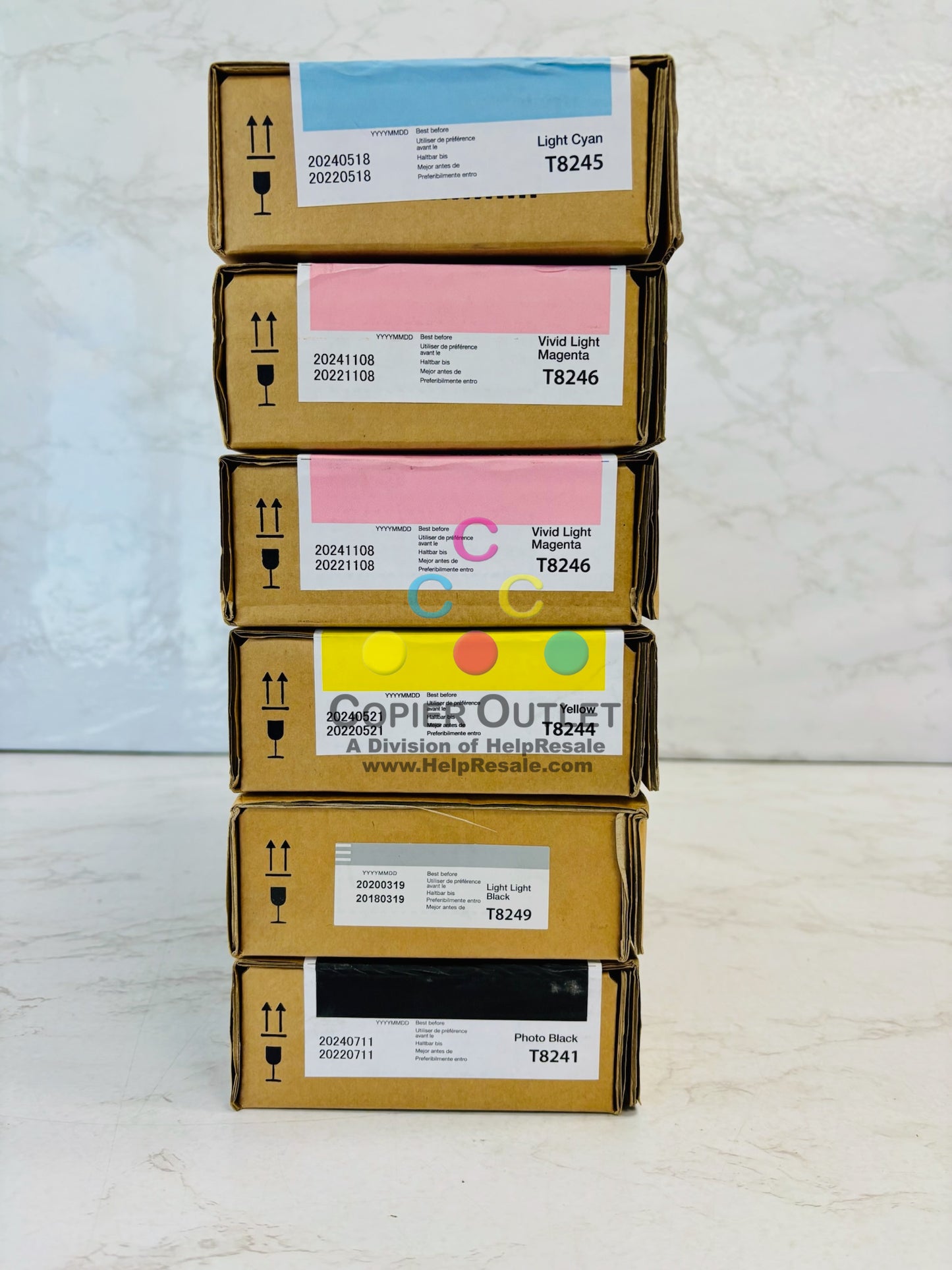 6 Genuine Epson P6000,P7000 Cyan,LM,LK,PK Inks T8241,T8245,T8246,T8249 2020-24
