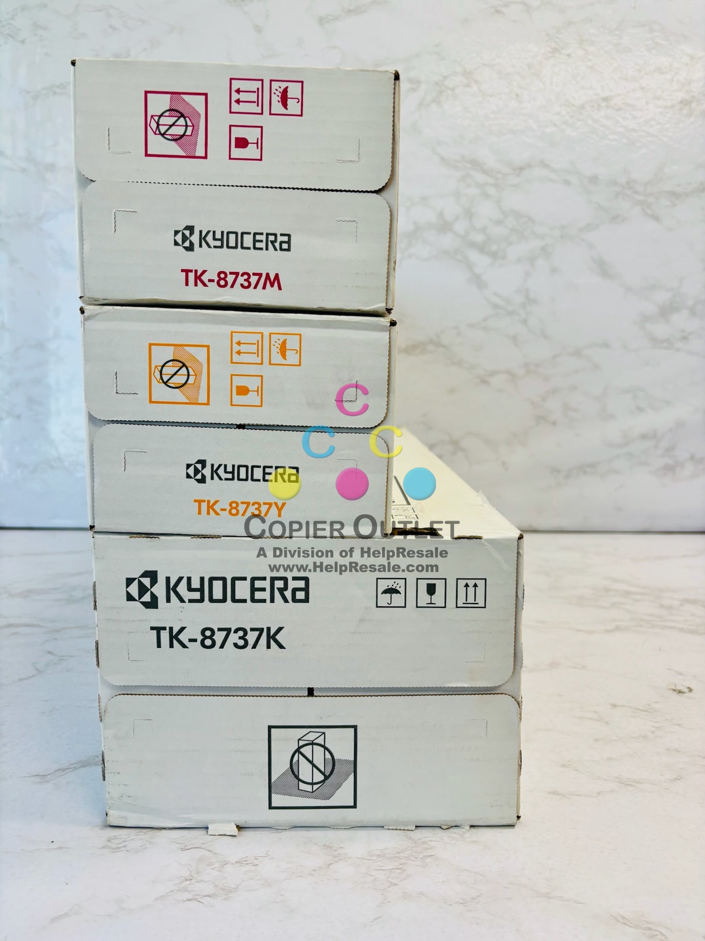 3 OEM Kyocera TASKalfa 7052ci,7353ci Magenta,Yellow & Black TK-8737 Toner MYK