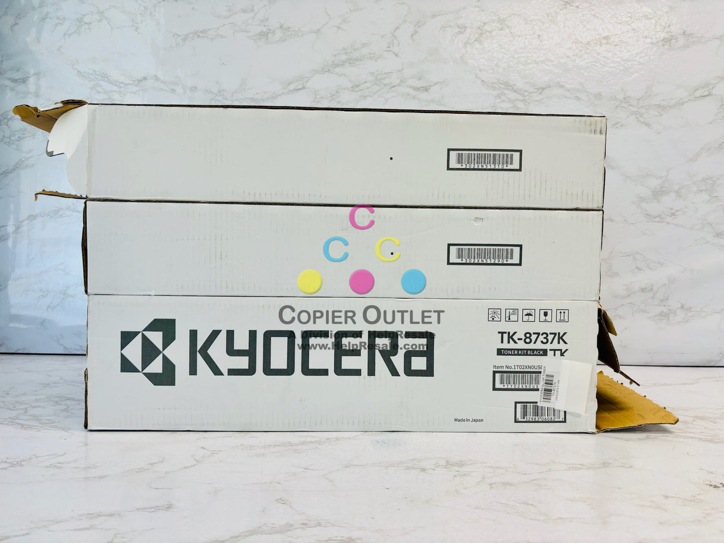 3 OEM Kyocera TASKalfa 7052ci,7353ci Magenta,Yellow & Black TK-8737 Toner MYK