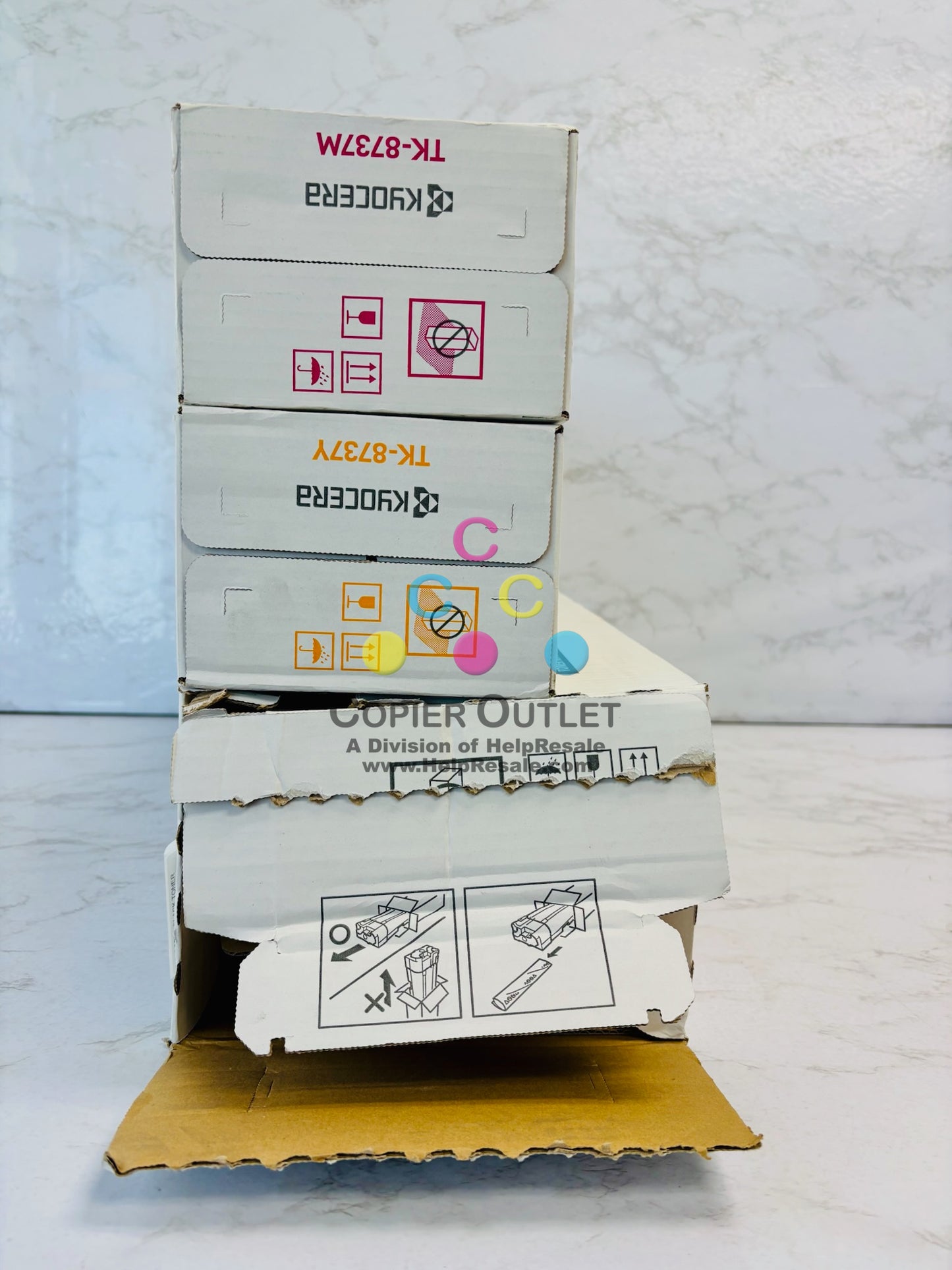 3 OEM Kyocera TASKalfa 7052ci,7353ci Magenta,Yellow & Black TK-8737 Toner MYK