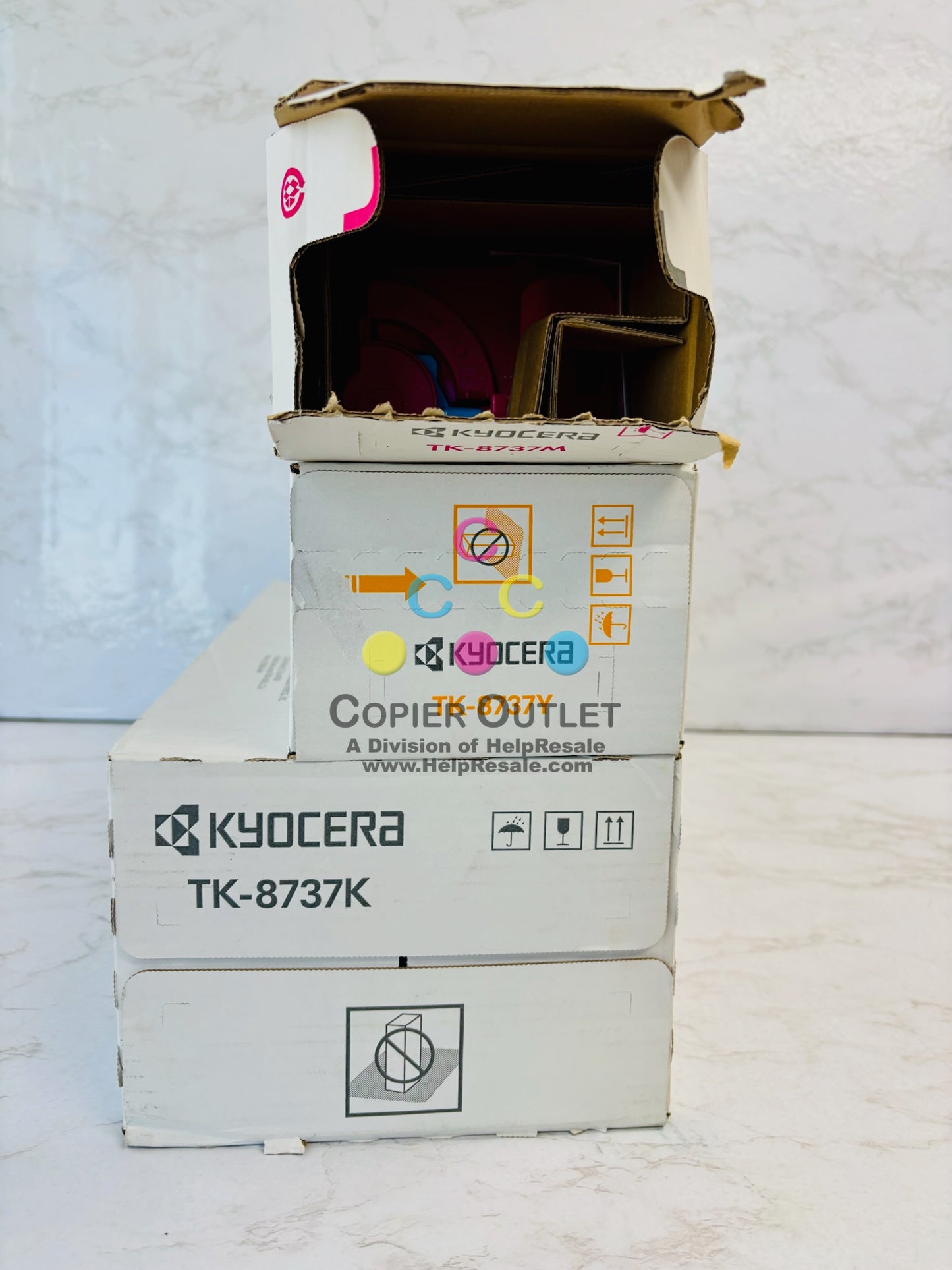 3 OEM Kyocera TASKalfa 7052ci,7353ci Magenta,Yellow & Black TK-8737 Toner MYK