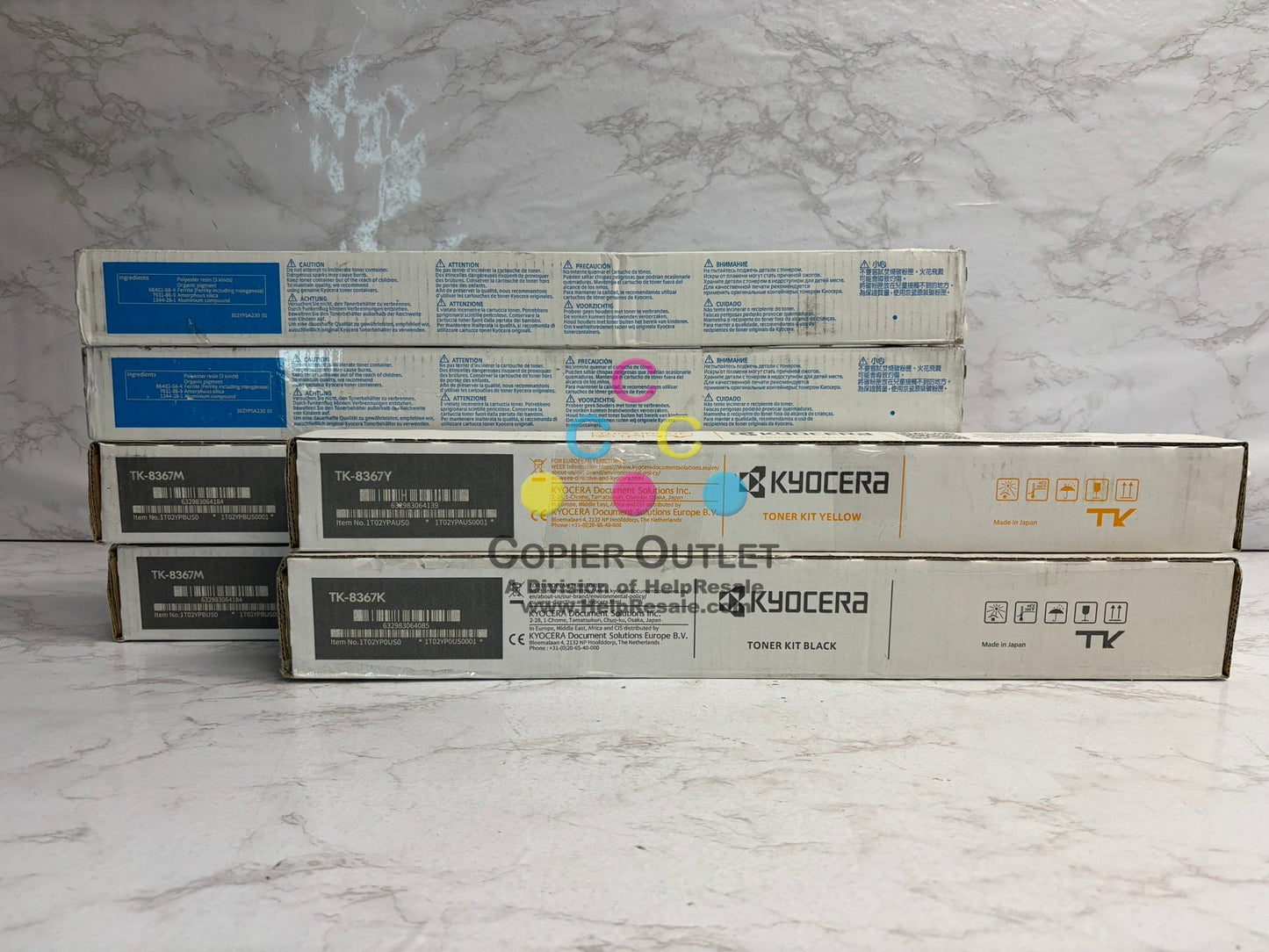6 Cosmetic OEM Kyocera/Copystar TASKalfa 2554ci, CS2554ci CCMMYK Toners TK-8367