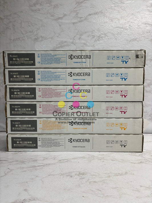 6 Cosmetic OEM Kyocera/Copystar TASKalfa 2554ci, CS2554ci CCMMYK Toners TK-8367