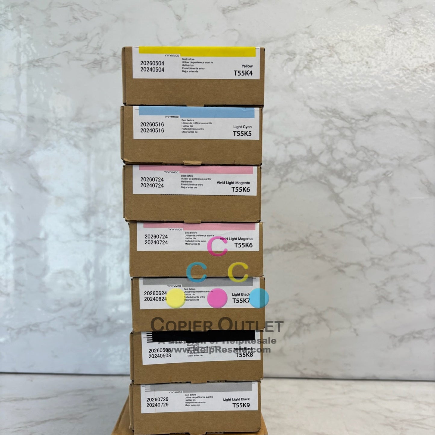 7 OEM Epson SCP9000/8000 LC,LM,Y,LB,MBK,LLB,PK ink T55K4,5,6,7,8,9 2020-26