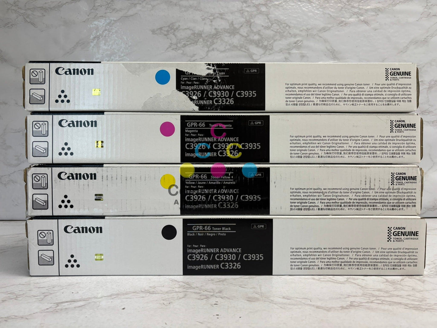 4 Cosmetic OEM Canon iR C3926,C3930,C3935,C3326 GPR-66 CMYK Toners (GPR66)