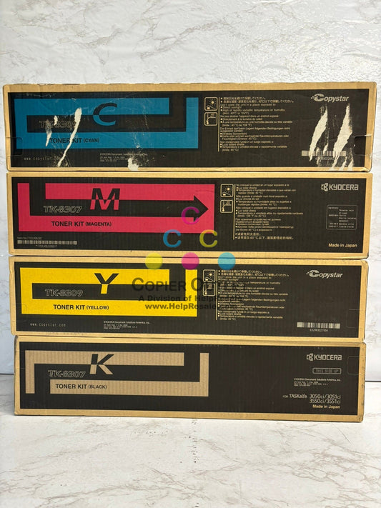 4 OEM Kyocera TASKalfa 3050ci,3051ci Toners TK-8309C,TK-8307M,TK-8309Y,TK-8307K