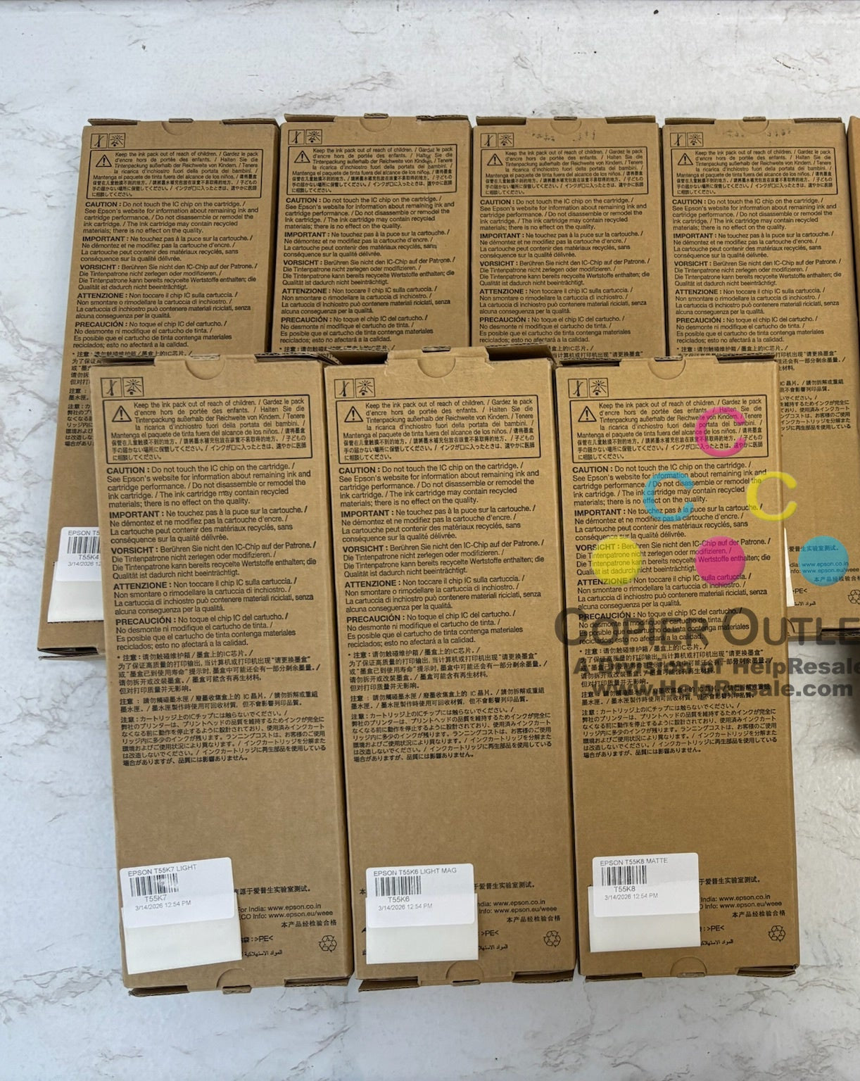 7 OEM Epson SCP9000/8000 LC,LM,Y,LB,MBK,LLB,PK ink T55K4,5,6,7,8,9 2020-26