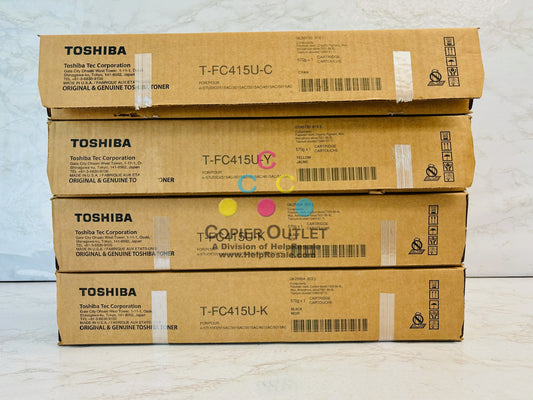 4 Genuine Toshiba eStudio 2515AC,3015AC Cyan,Yellow & Black Toner T-FC415U CYKK