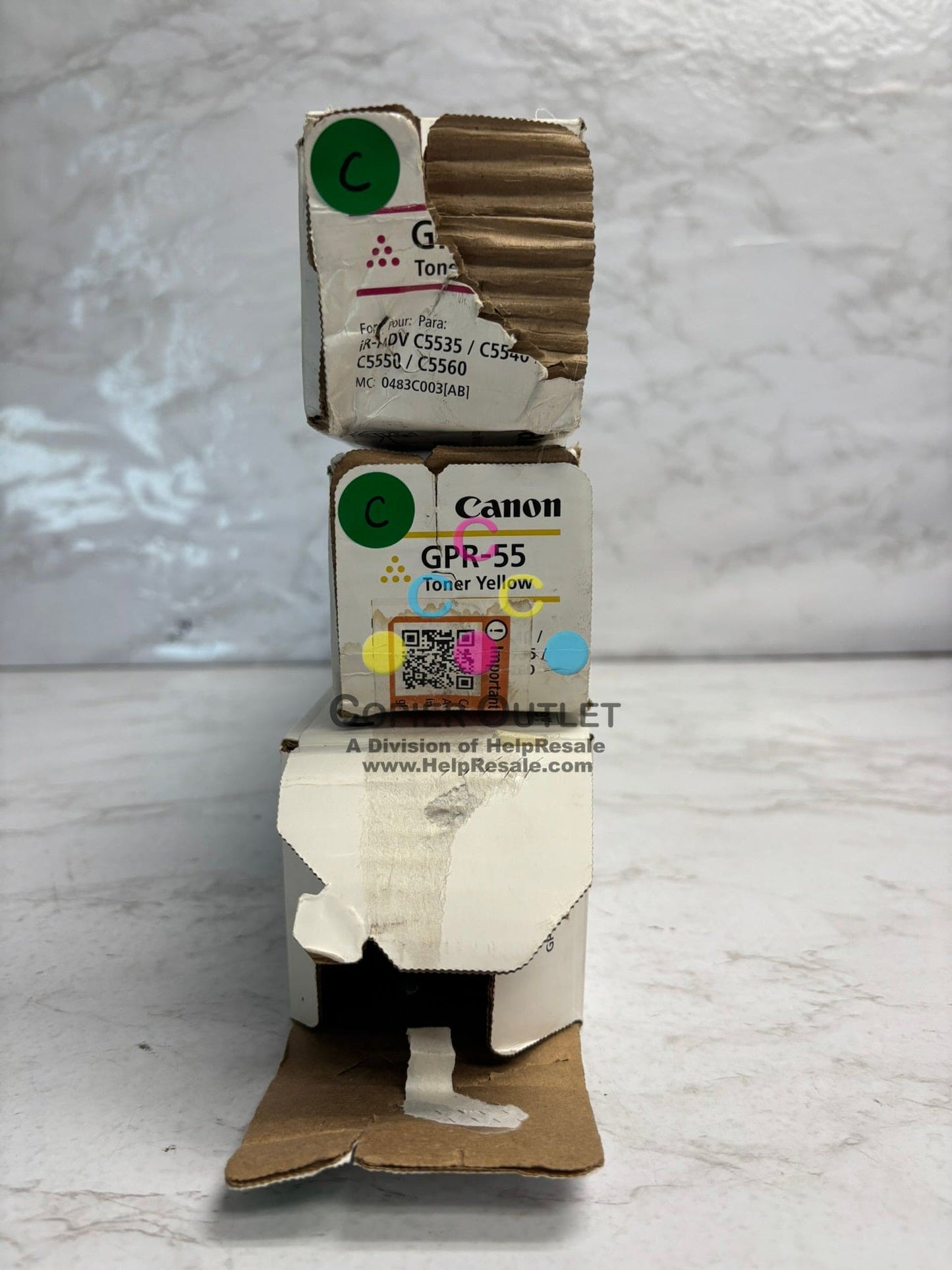 3 Cosmetic OEM Canon iR ADV C5535,C5540,C5550,C5560 GPR-55 MYK Toner(Open Black)