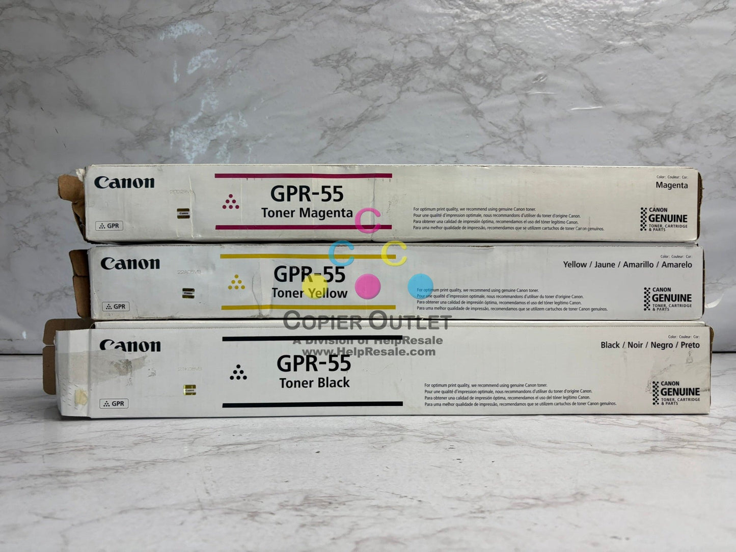 3 Cosmetic OEM Canon iR ADV C5535,C5540,C5550,C5560 GPR-55 MYK Toner(Open Black)