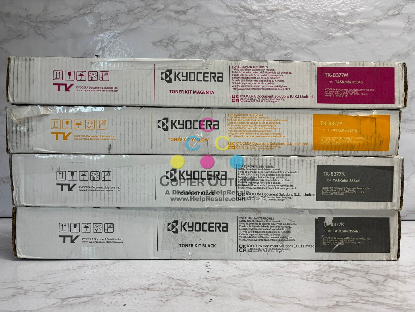 4 Cosmetic OEM Kyocera TASKalfa 3554ci  MYKK Toners TK-8377 ( No Cyan)