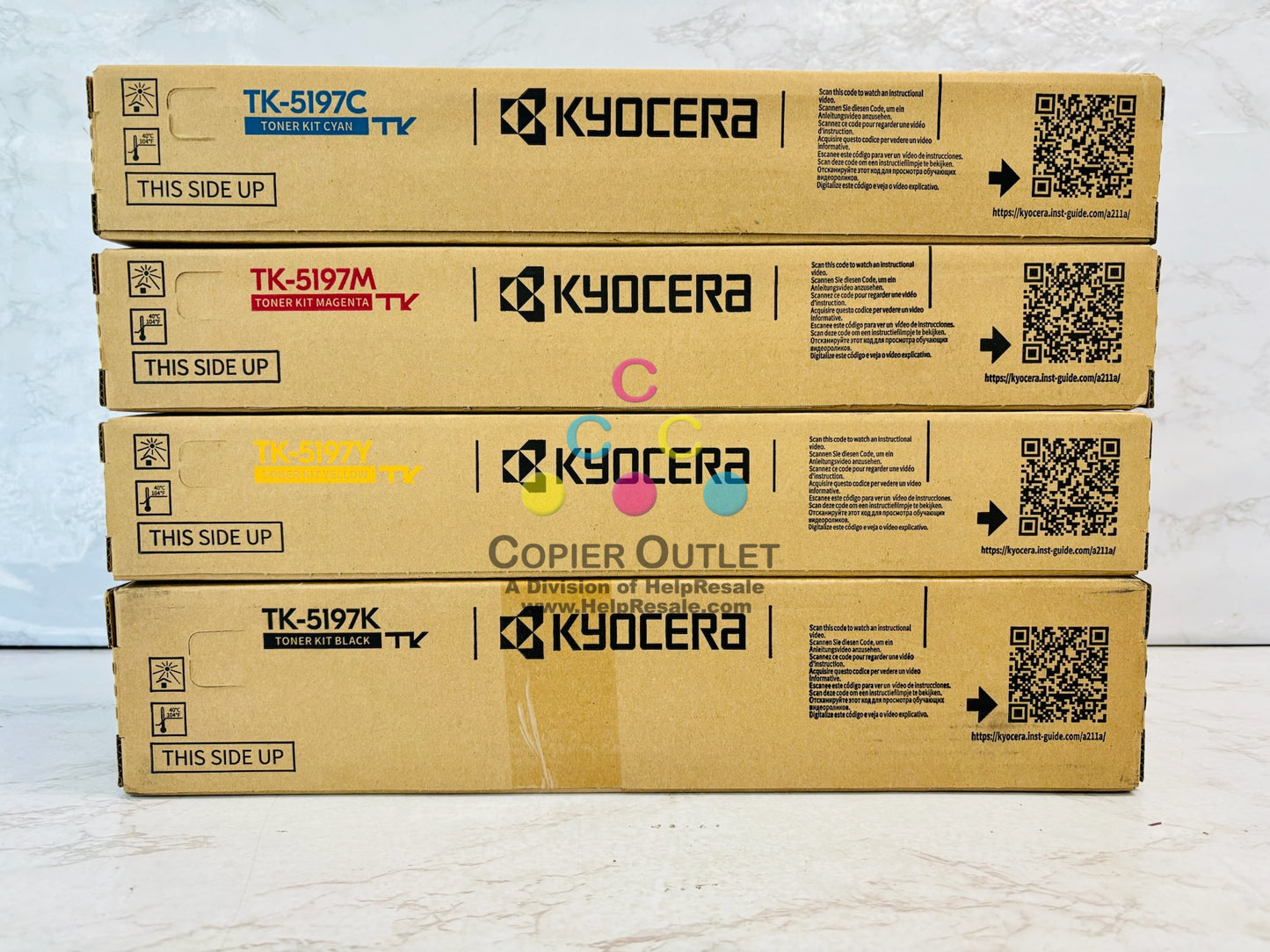 4 OEM Kyocera TASKalfa 306ci,307ci Cyan,Magenta,Yellow & Black Toner TK-5197 CMYK