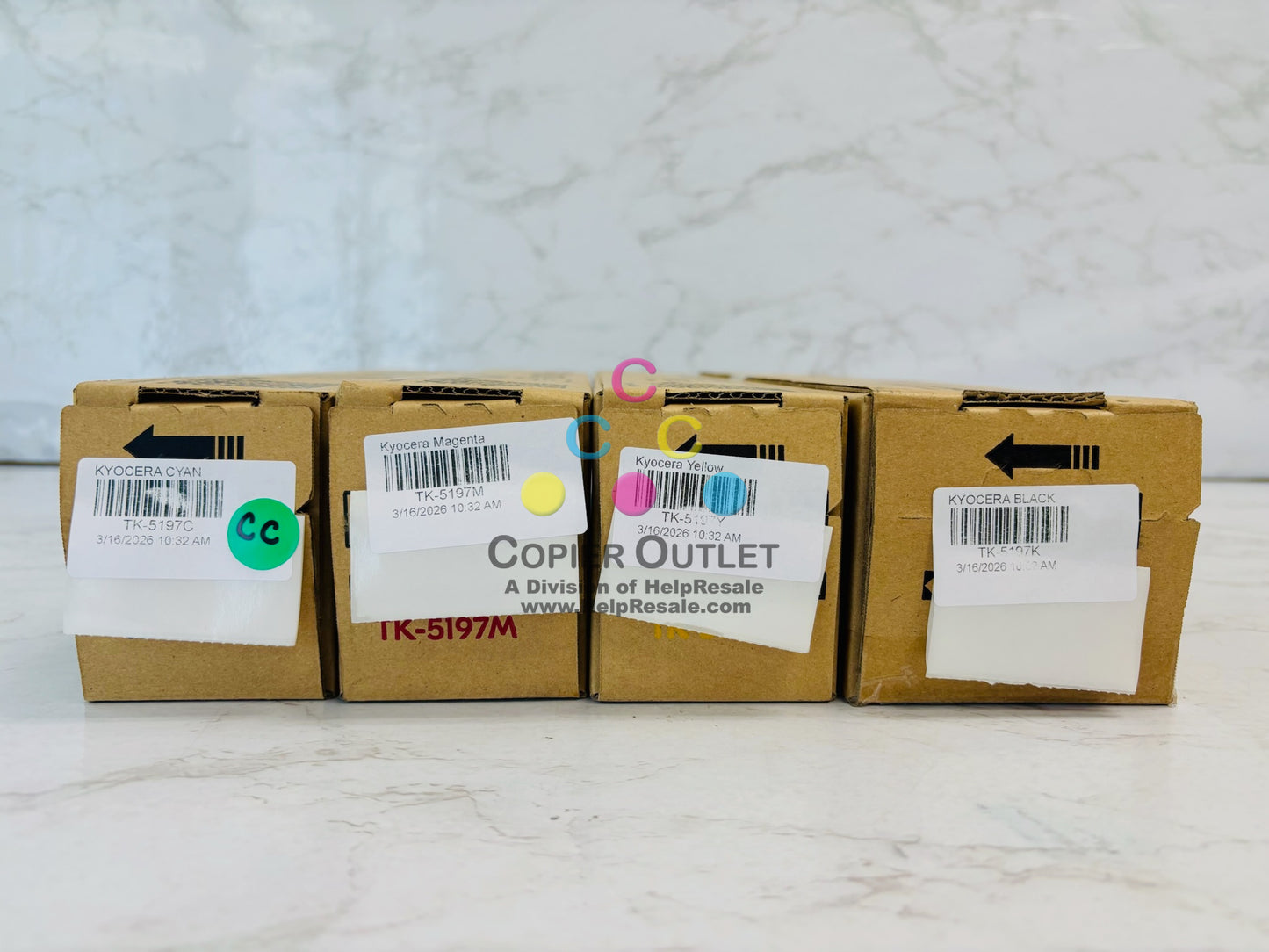 4 OEM Kyocera TASKalfa 306ci,307ci Cyan,Magenta,Yellow & Black Toner TK-5197 CMYK