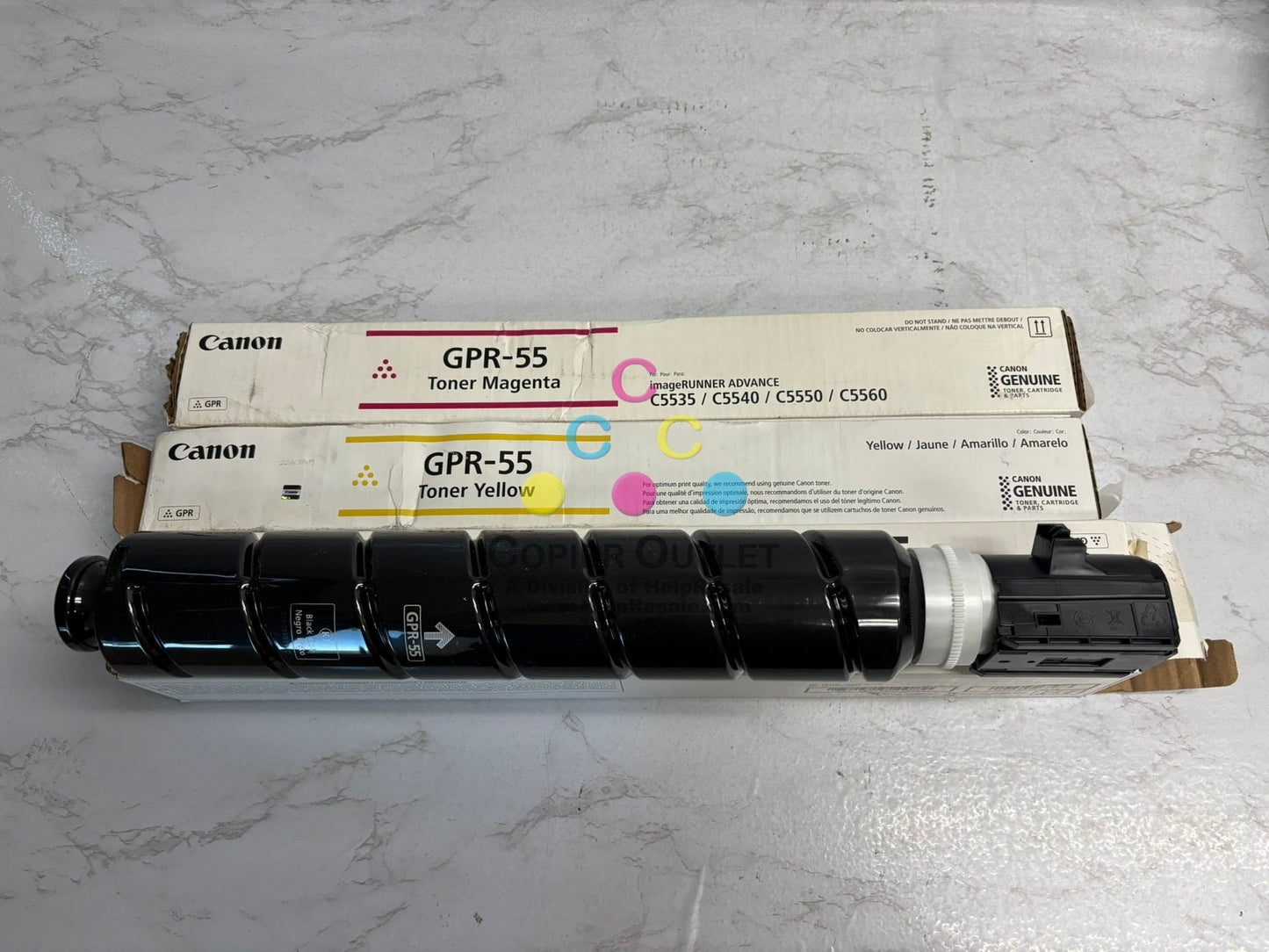 3 Cosmetic OEM Canon iR ADV C5535,C5540,C5550,C5560 GPR-55 MYK Toner(Open Black)