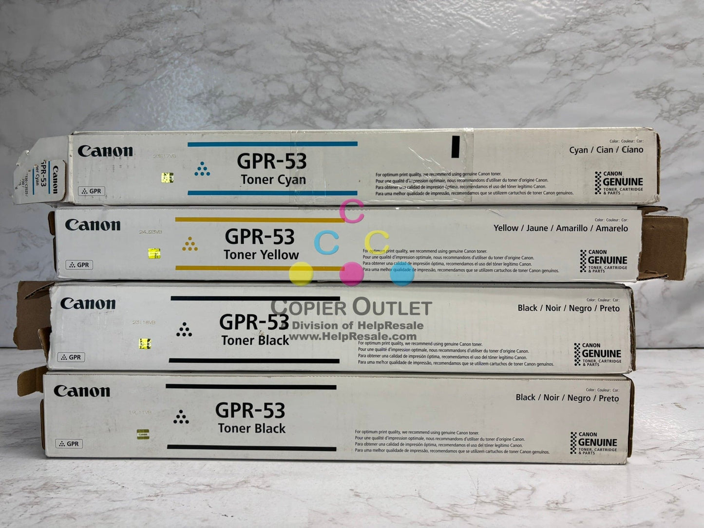 4 New Open Genuine ADVANCE C3325i C3330i,C3525i Toners GPR-53 CYKK