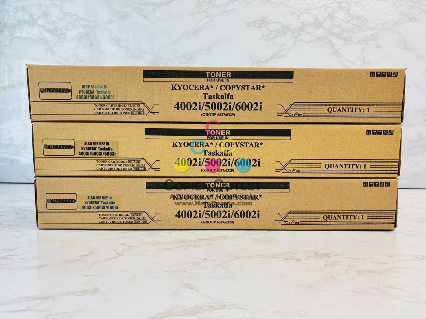 3 Unbrandred Kyocera TASKalfa 4002i, 5002i, 6002i Black Toner TK-6327K, TK-6329K