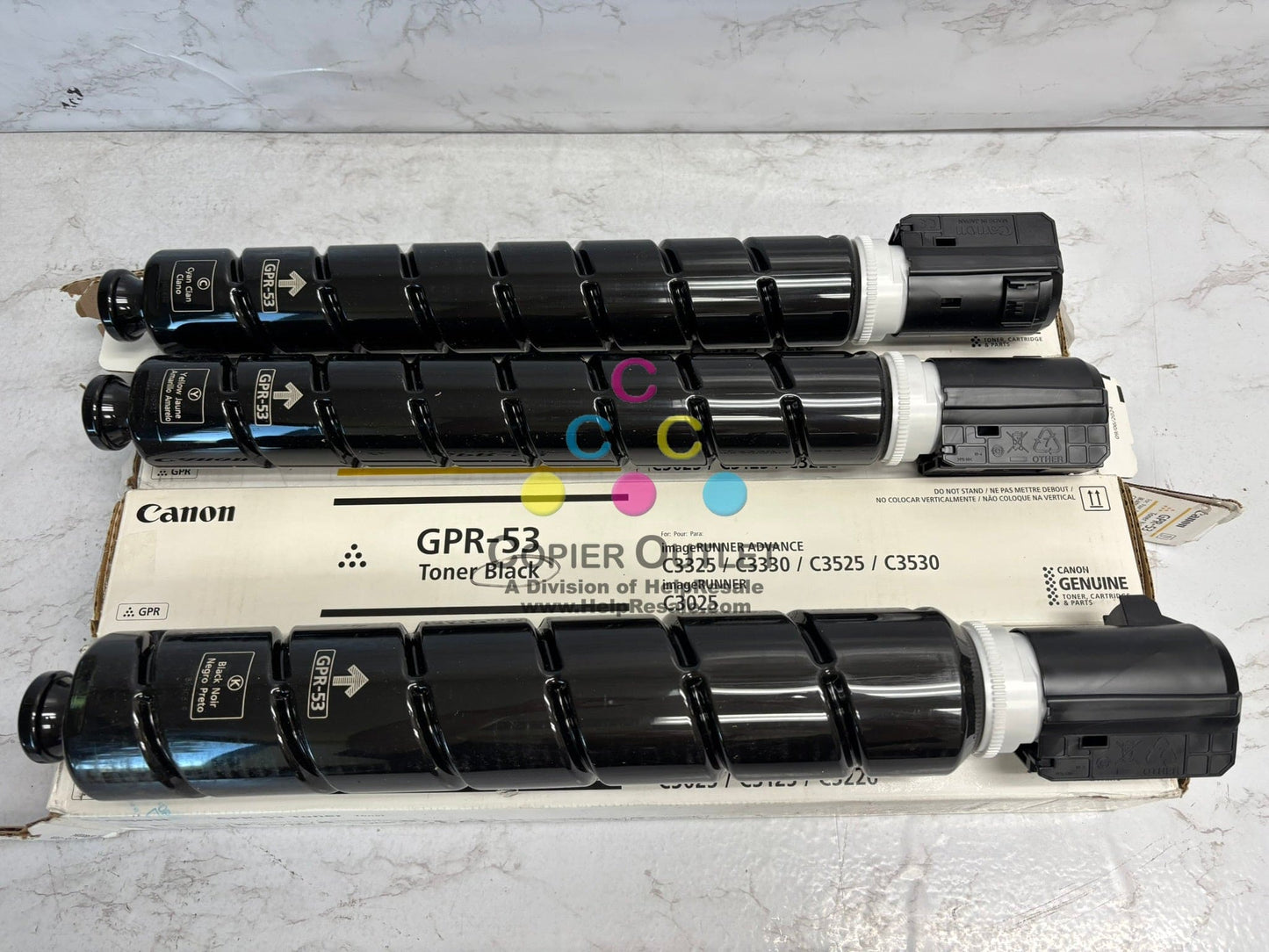 4 New Open Genuine ADVANCE C3325i C3330i,C3525i Toners GPR-53 CYKK