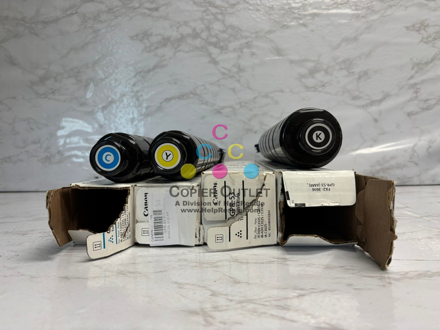 4 New Open Genuine ADVANCE C3325i C3330i,C3525i Toners GPR-53 CYKK