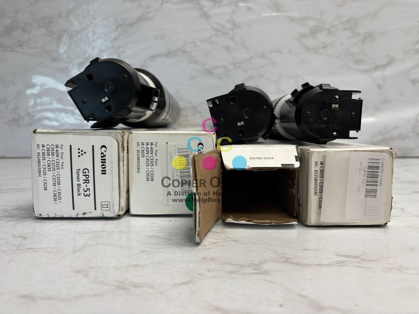 4 New Open Genuine ADVANCE C3325i C3330i,C3525i Toners GPR-53 CYKK