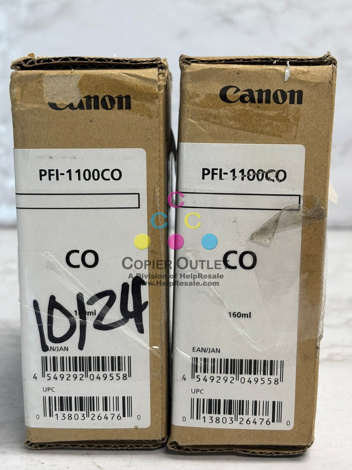 2 New OEM Canon IP PRO-2000, PRO-2100 Clear Ink PFI-1100CO EXP: 10/2024, 7/2025