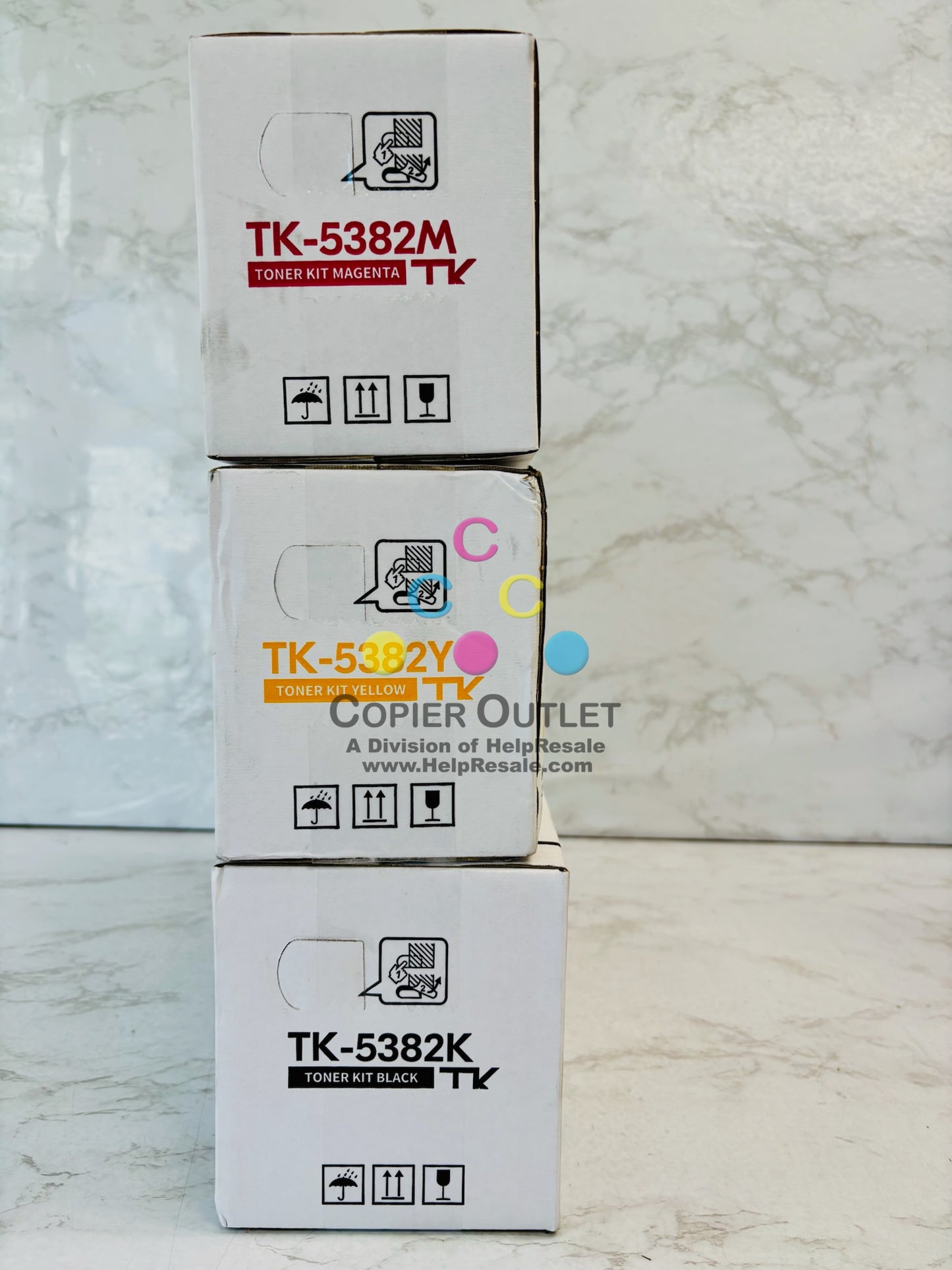 3 OEM Kyocera ECOSYS MA4000, PA4000 Magenta,Yellow, Black Toner Kit TK-5382 MYK