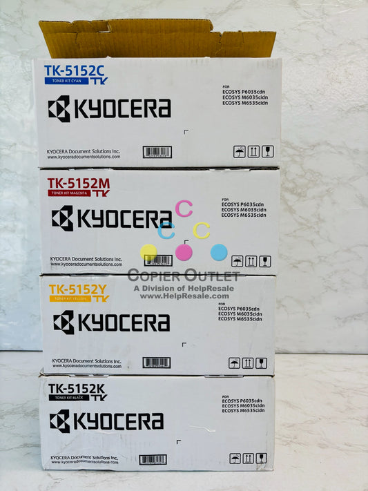 4 Open OEM Kyocera  ECOSYS 6035cidn Cyan, Mag., Yellow, Black Toner TK-5152 CMYK