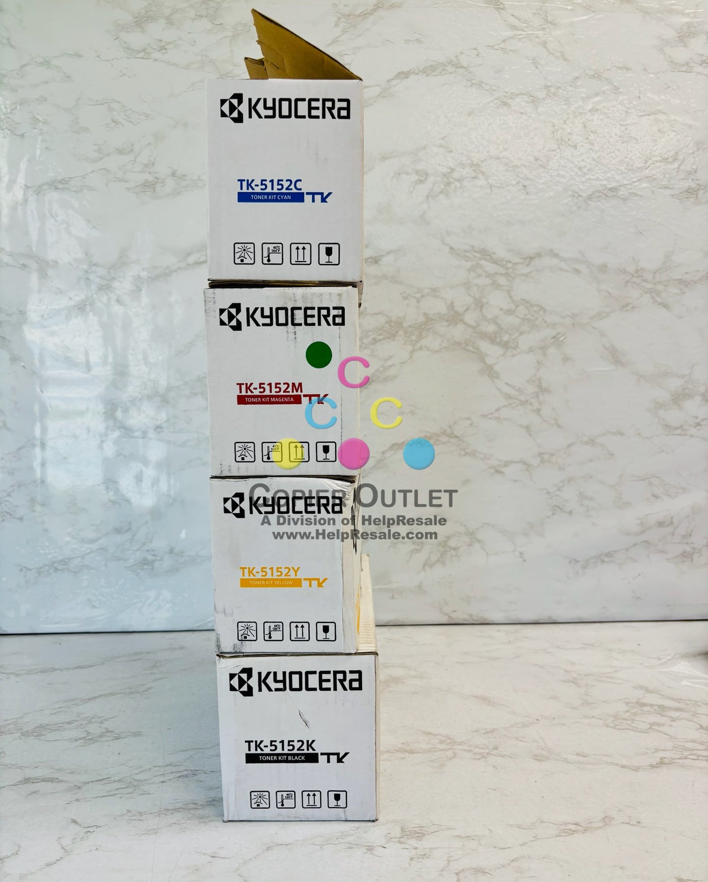 4 Open OEM Kyocera  ECOSYS 6035cidn Cyan, Mag., Yellow, Black Toner TK-5152 CMYK