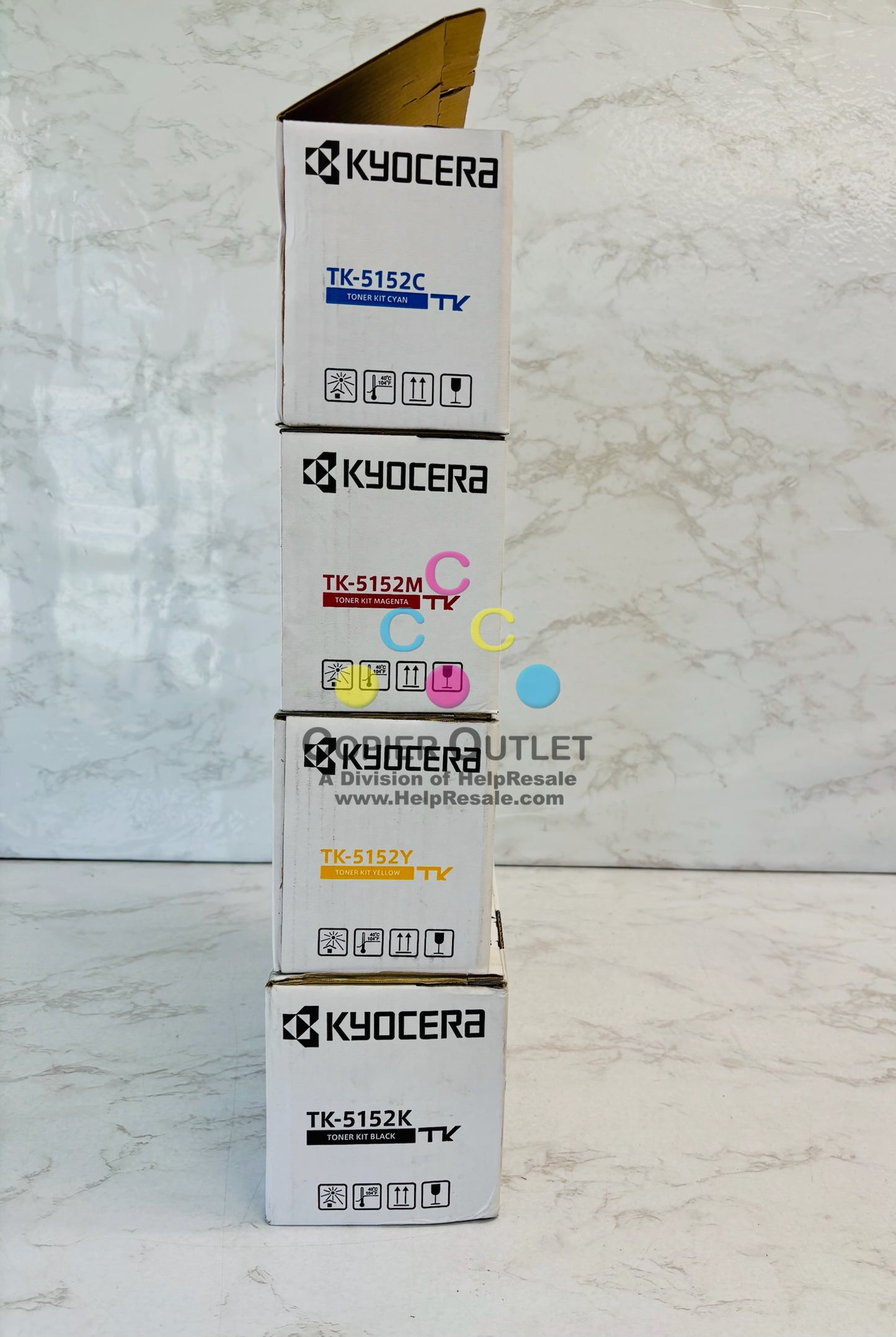 4 Open OEM Kyocera  ECOSYS 6035cidn Cyan, Mag., Yellow, Black Toner TK-5152 CMYK