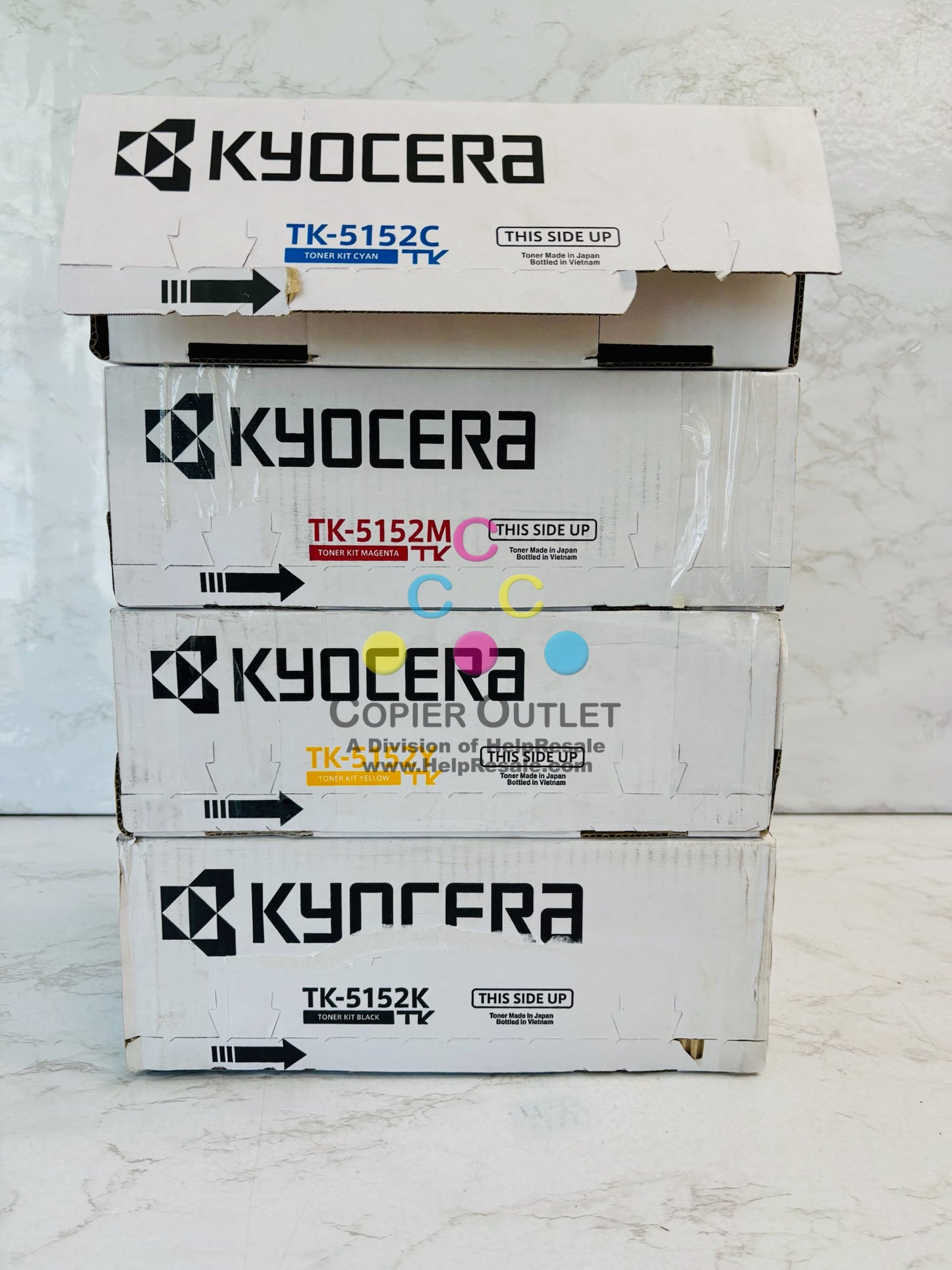 4 Open OEM Kyocera  ECOSYS 6035cidn Cyan, Mag., Yellow, Black Toner TK-5152 CMYK