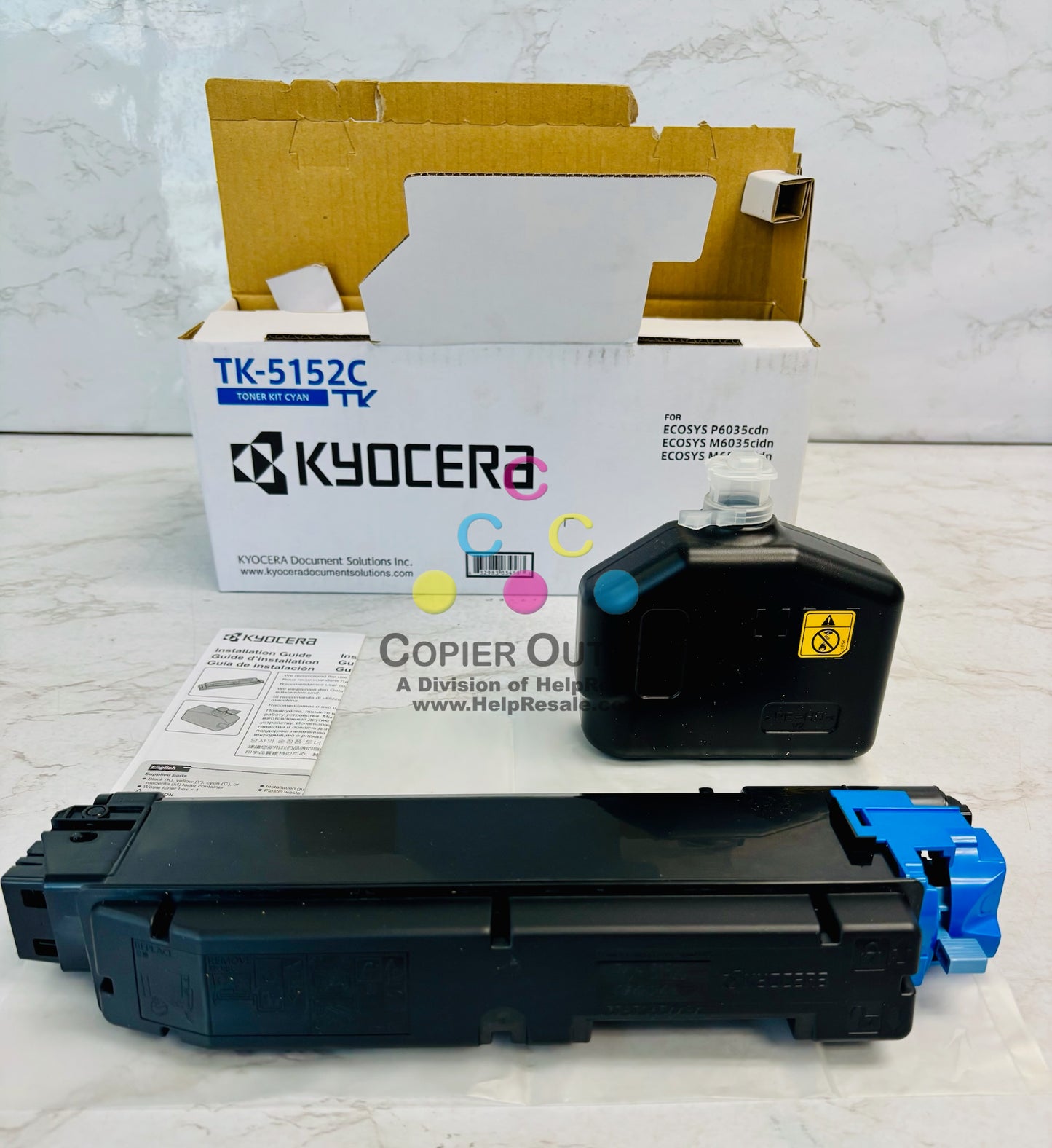 4 Open OEM Kyocera  ECOSYS 6035cidn Cyan, Mag., Yellow, Black Toner TK-5152 CMYK