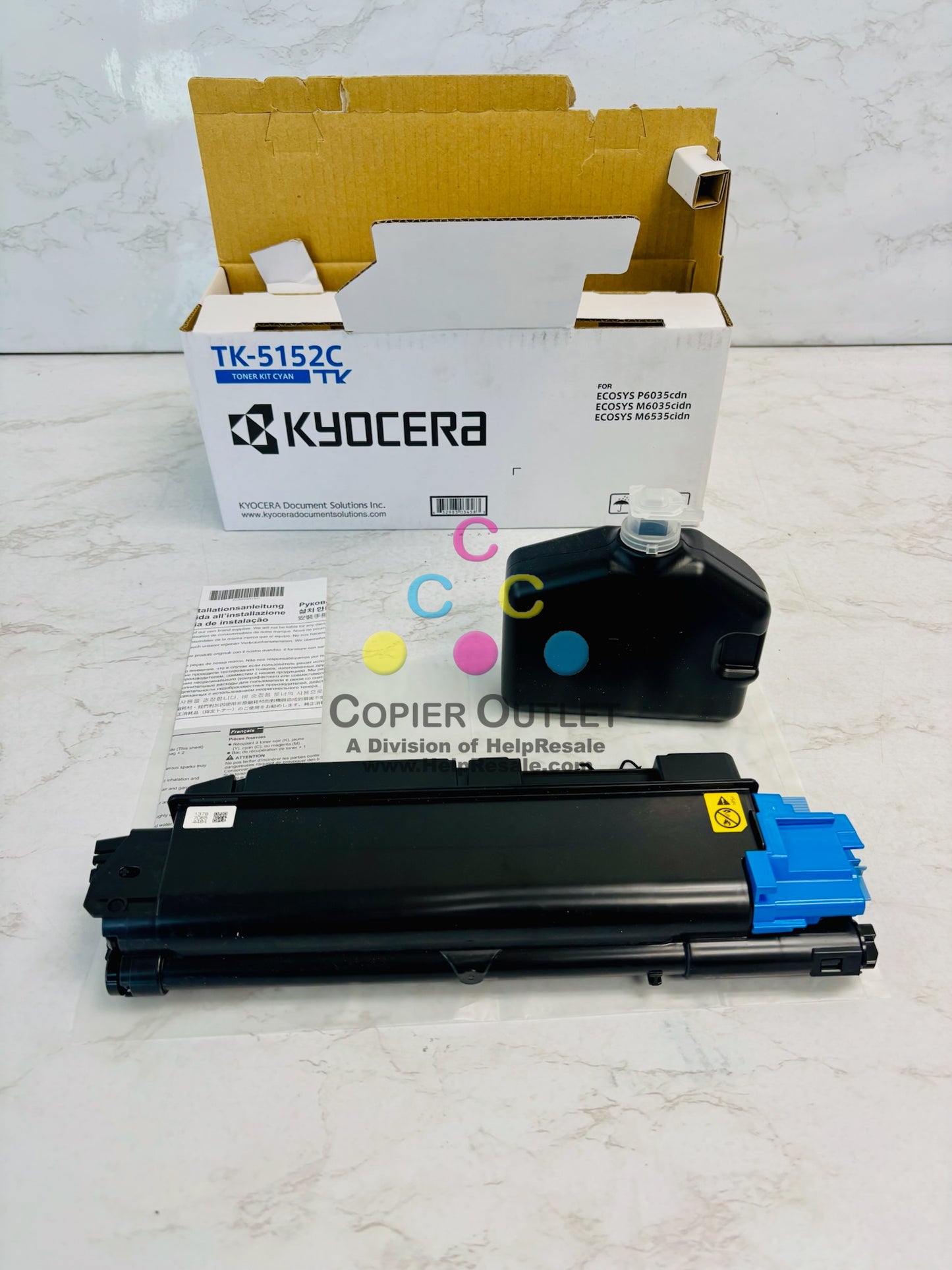 4 Open OEM Kyocera  ECOSYS 6035cidn Cyan, Mag., Yellow, Black Toner TK-5152 CMYK