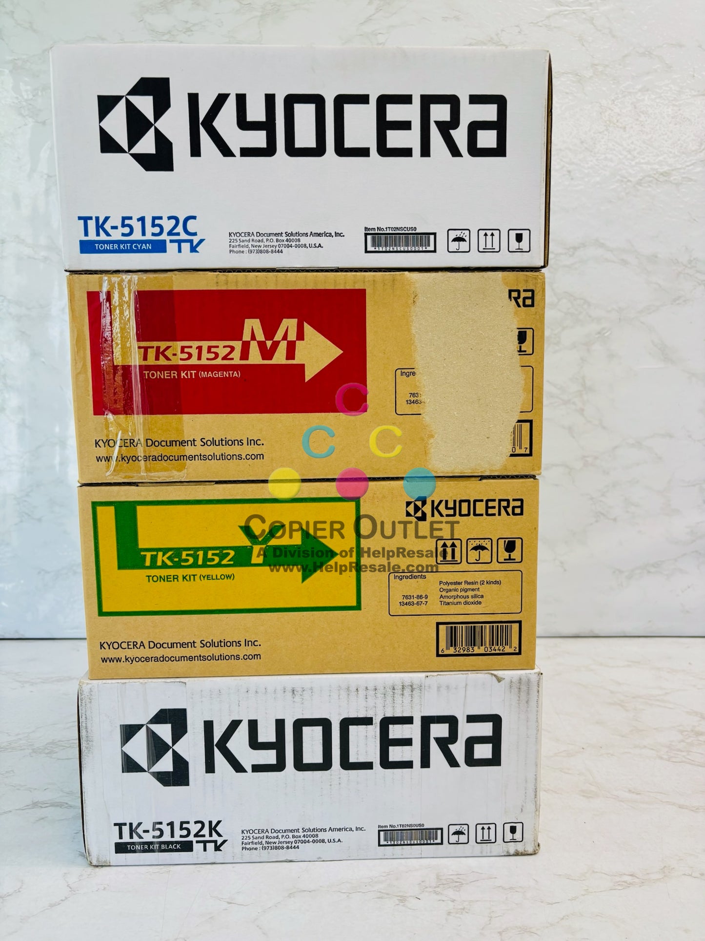 4 Genuine Kyocera ECOSYS 6035cidn Cyan, Magenta, Yellow, Black Toner TK-5152 CMYK