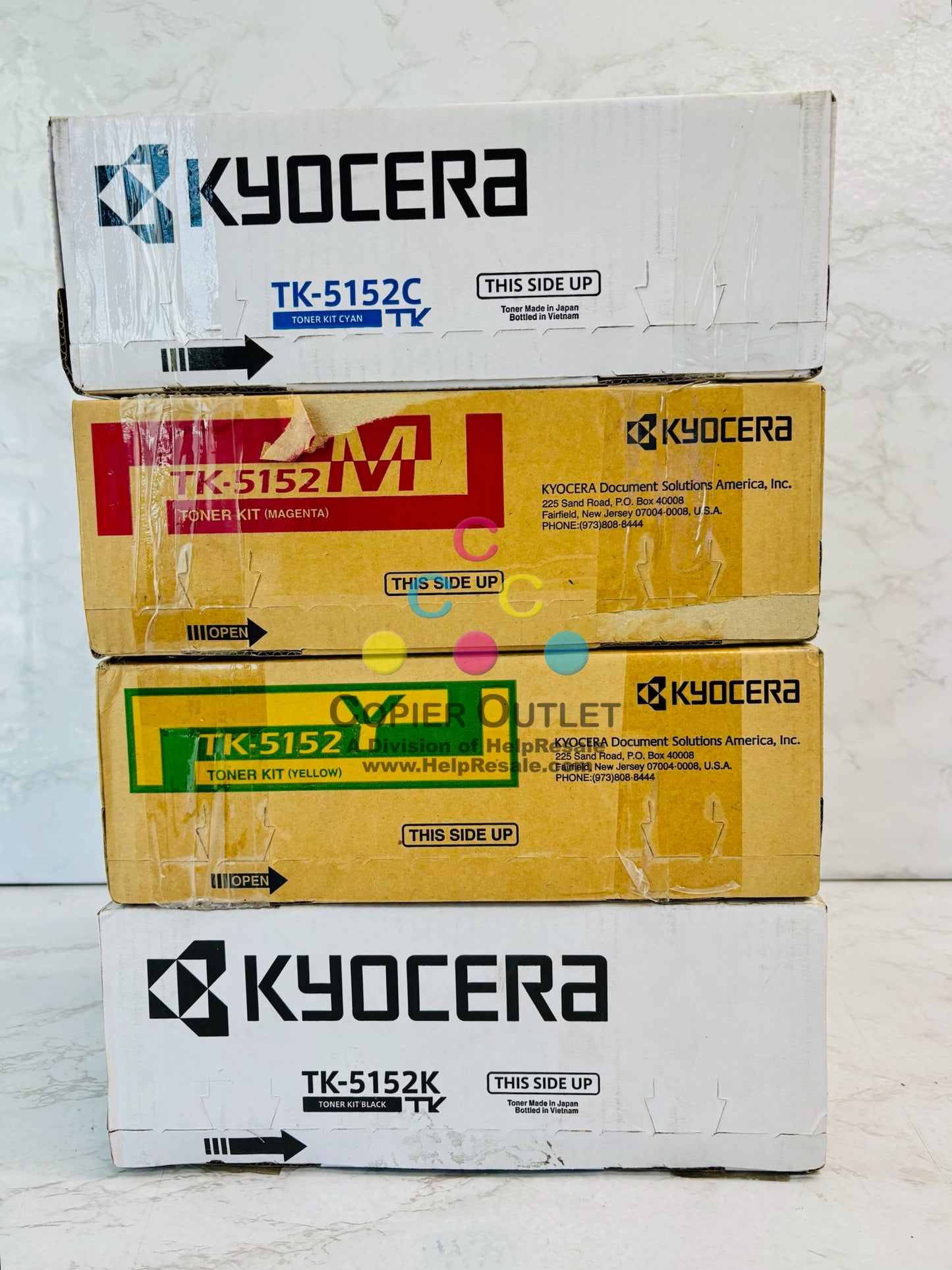 4 Genuine Kyocera ECOSYS 6035cidn Cyan, Magenta, Yellow, Black Toner TK-5152 CMYK