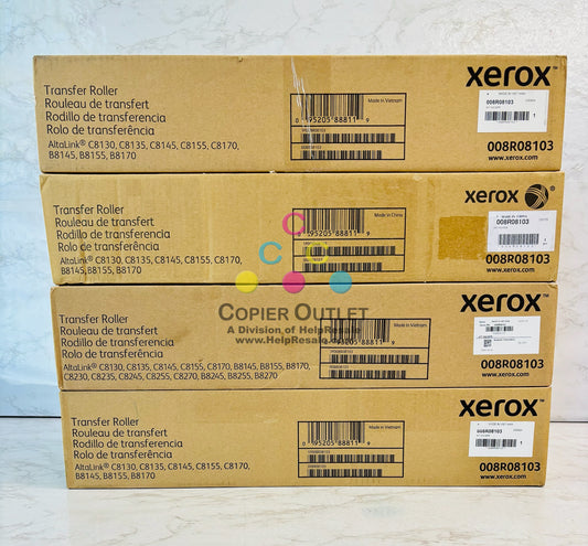 4 Genuine Xerox AltaLink C8130, C8135, C8145 Transfer Roller 008R08103