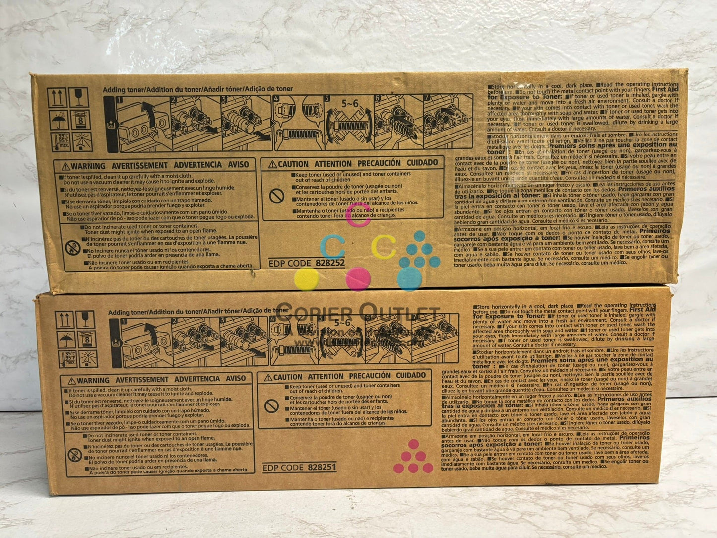 2 Genuine Ricoh Pro C901, C901S Cyan and Magenta Toners 828252 & 828251