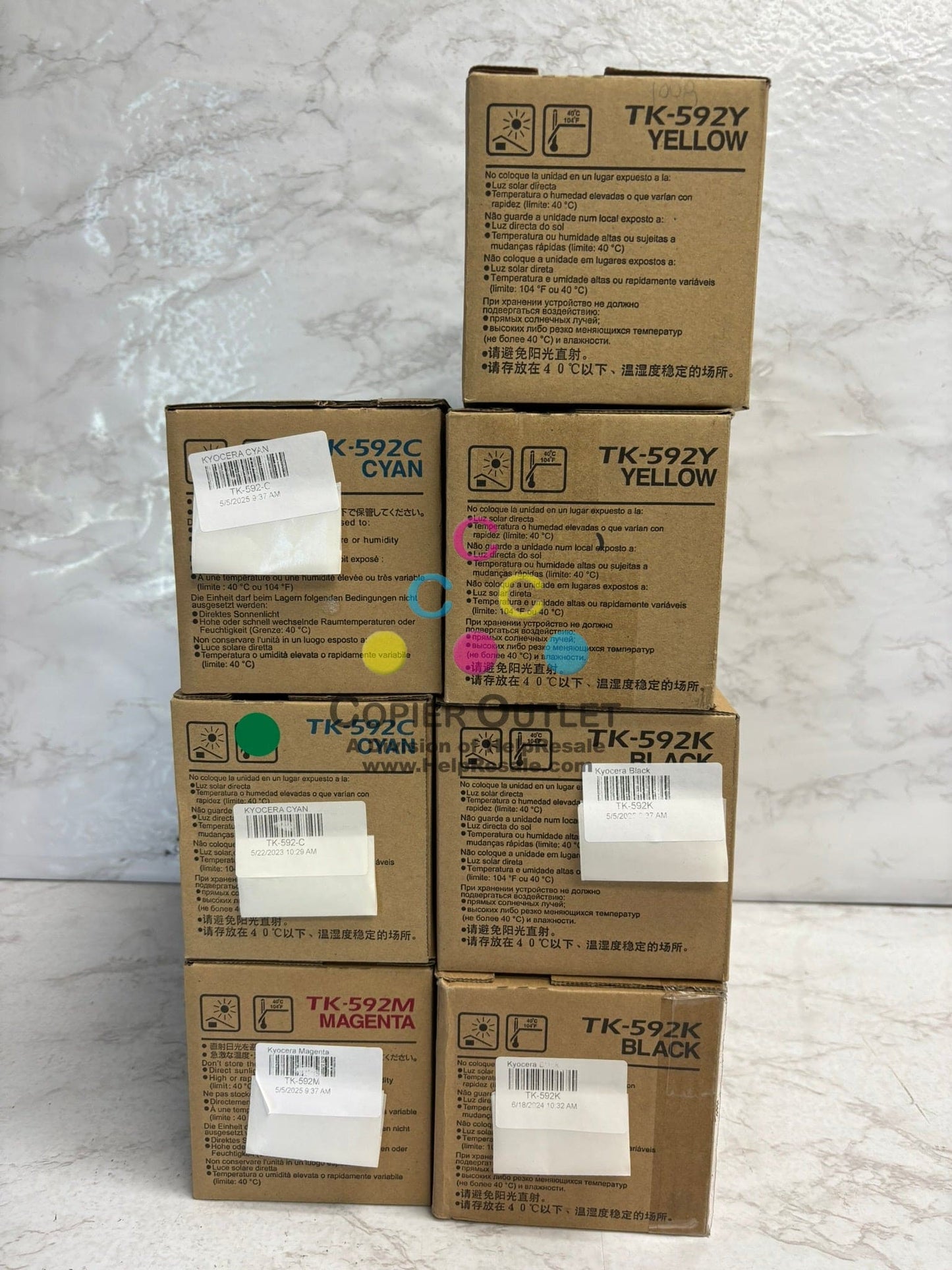 7 New OEM Kyocera ECOSYS M6026cidn,M6526cdn Toners TK-592 CCMYYKK