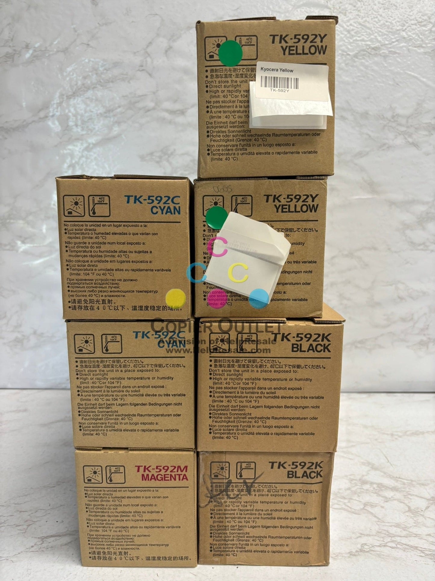 7 New OEM Kyocera ECOSYS M6026cidn,M6526cdn Toners TK-592 CCMYYKK