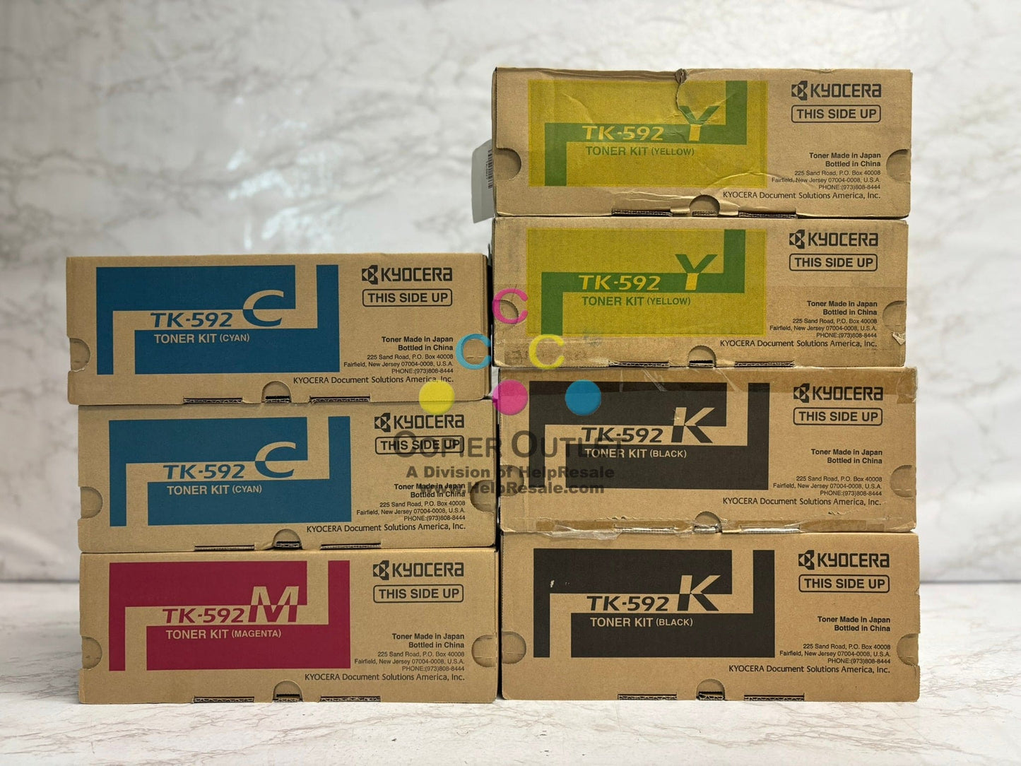 7 New OEM Kyocera ECOSYS M6026cidn,M6526cdn Toners TK-592 CCMYYKK