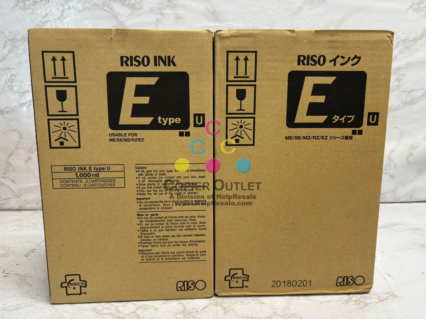2 New Genuine Riso EZ 220,221,390,391,590,591 Blue Ink S-7200U (4 Cartons)