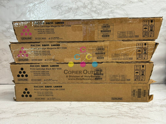 4 New OEM Ricoh IM C3000,IMC3500 MMKK Magenta & Black Toners 842251,842253