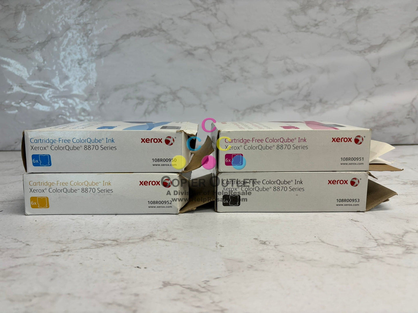 4 New Open Box Xerox ColorQube 8870 CMYK Solid Inks 108R00950,51,52,53 (24 inks)