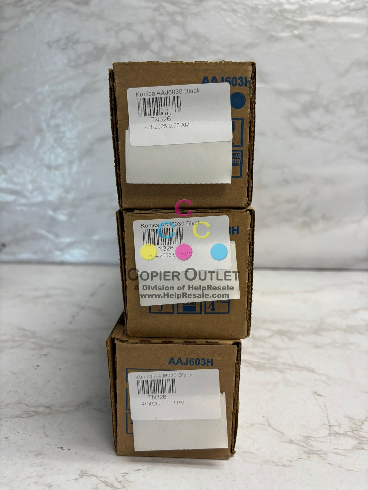 3 OEM Konica Minolta bizhub 308e,368e Low Yield Black Toners TN326K (AAJ603H)