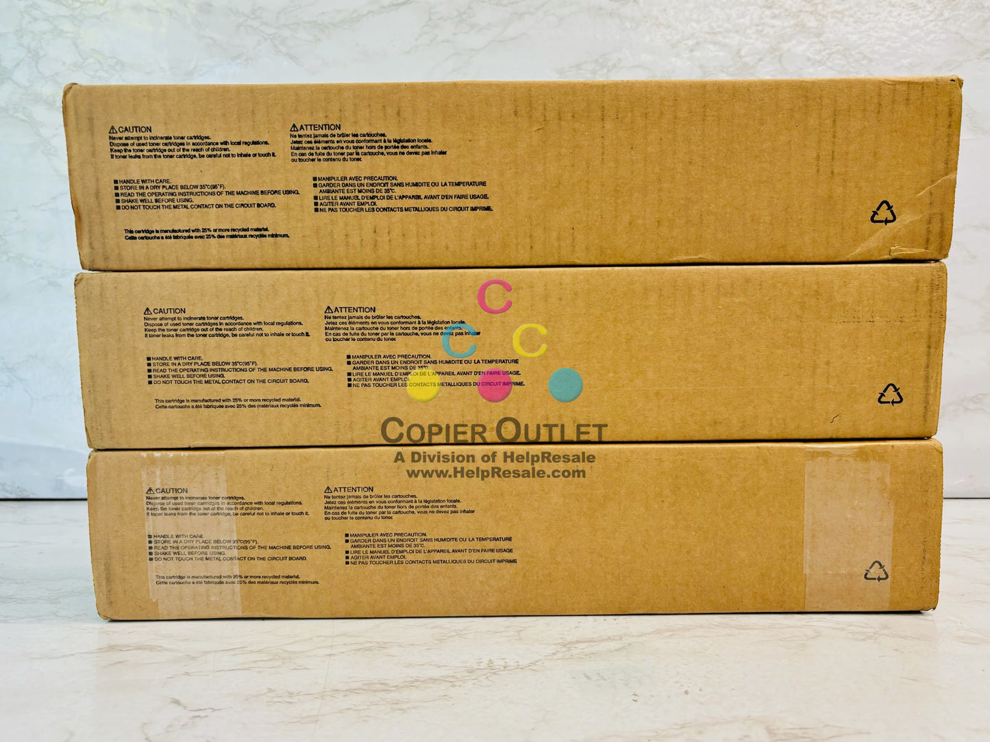 3 Genuine Toshiba E STUDIO 2505AC, 3005AC Cyan, Yellow & Black Toner T-FC505U CYK