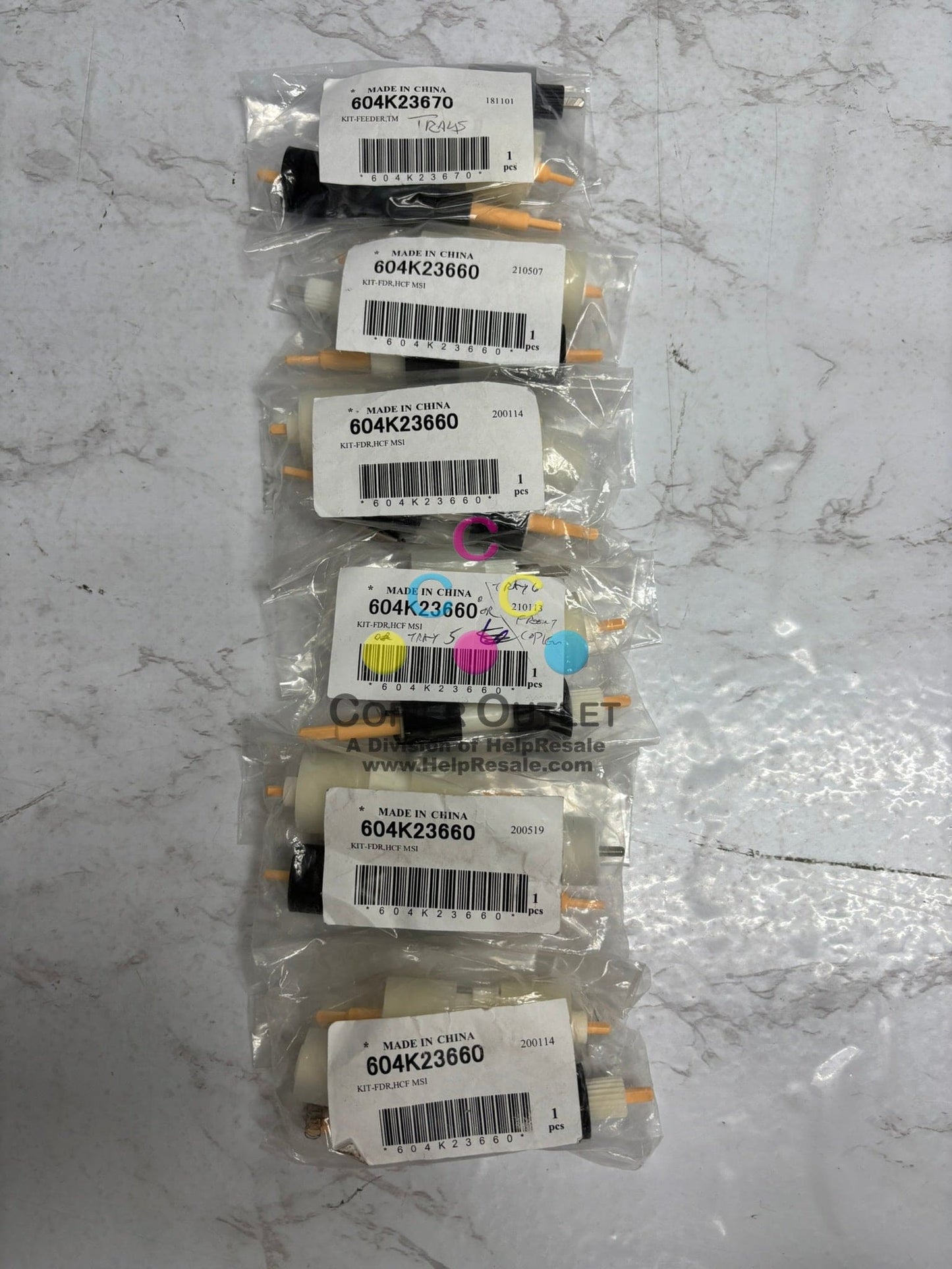 6 Genuine Xerox 4112,4127 Roller Kit and Repair Kit 604K23660 x5, 604K23670 x1