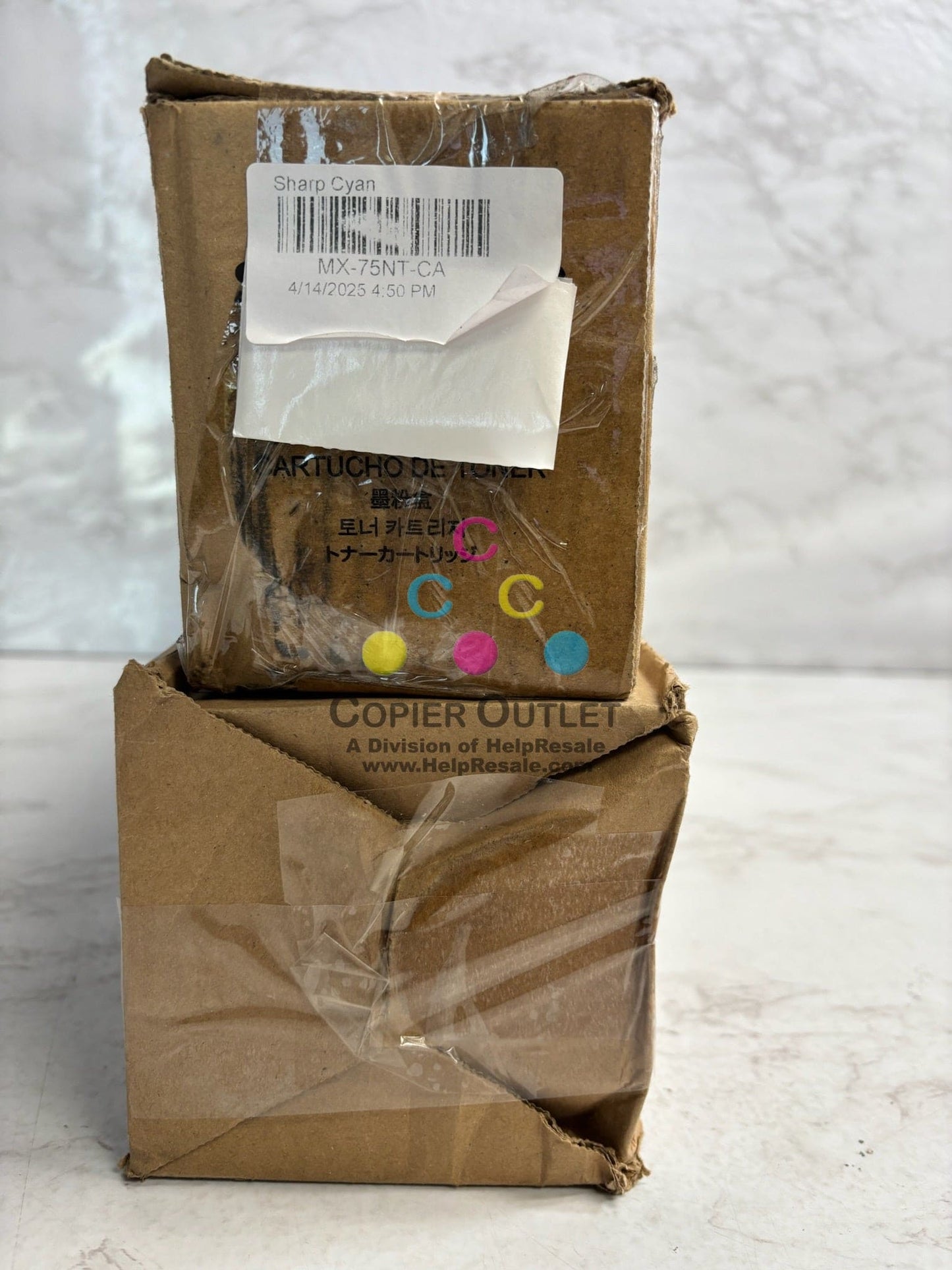 2 OEM Sharp MX-6500N, MX-7090N Cyan & Yellow Toners MX-75NT-CA, MX-75NT-YA