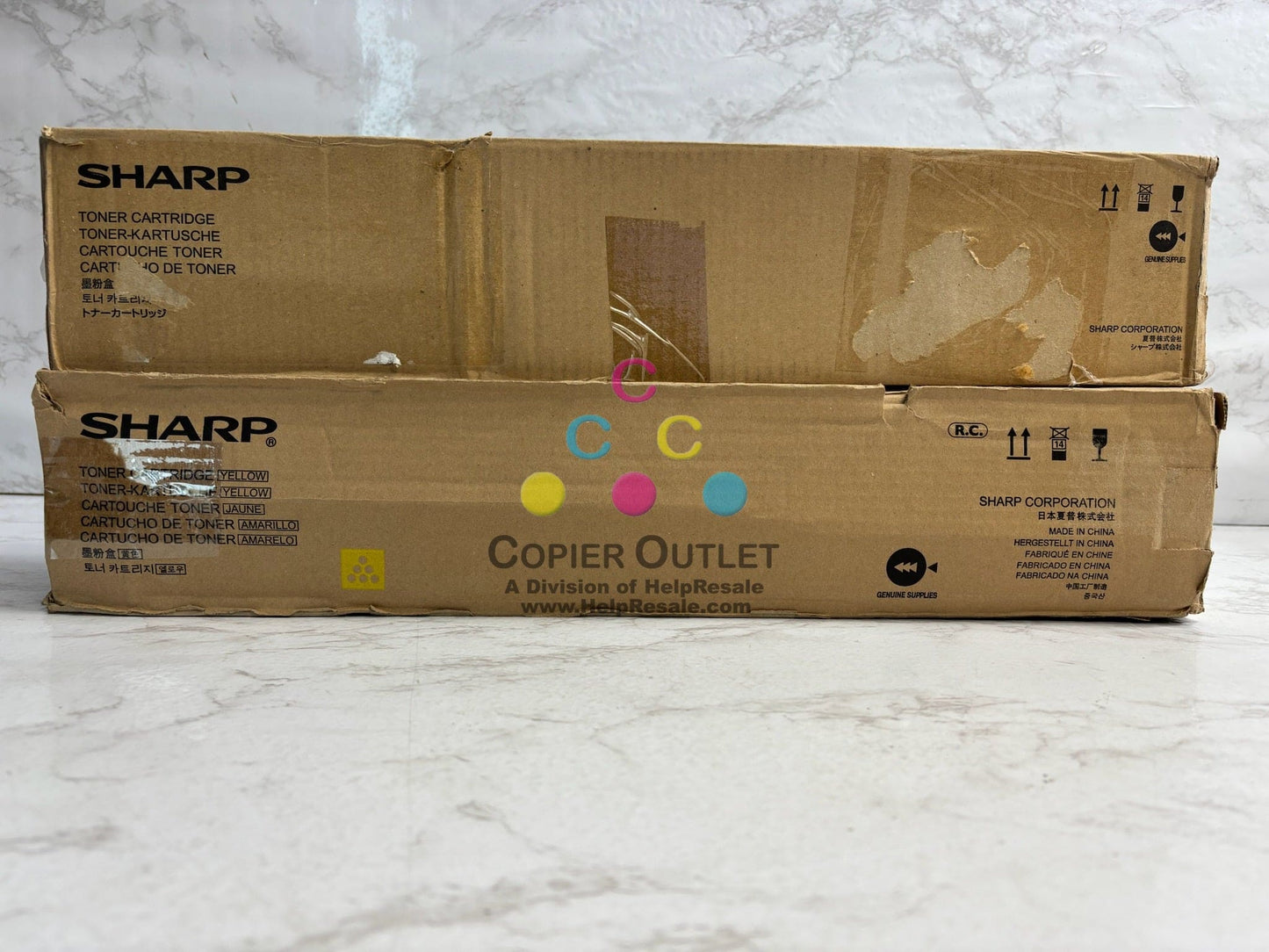 2 OEM Sharp MX-6500N, MX-7090N Cyan & Yellow Toners MX-75NT-CA, MX-75NT-YA