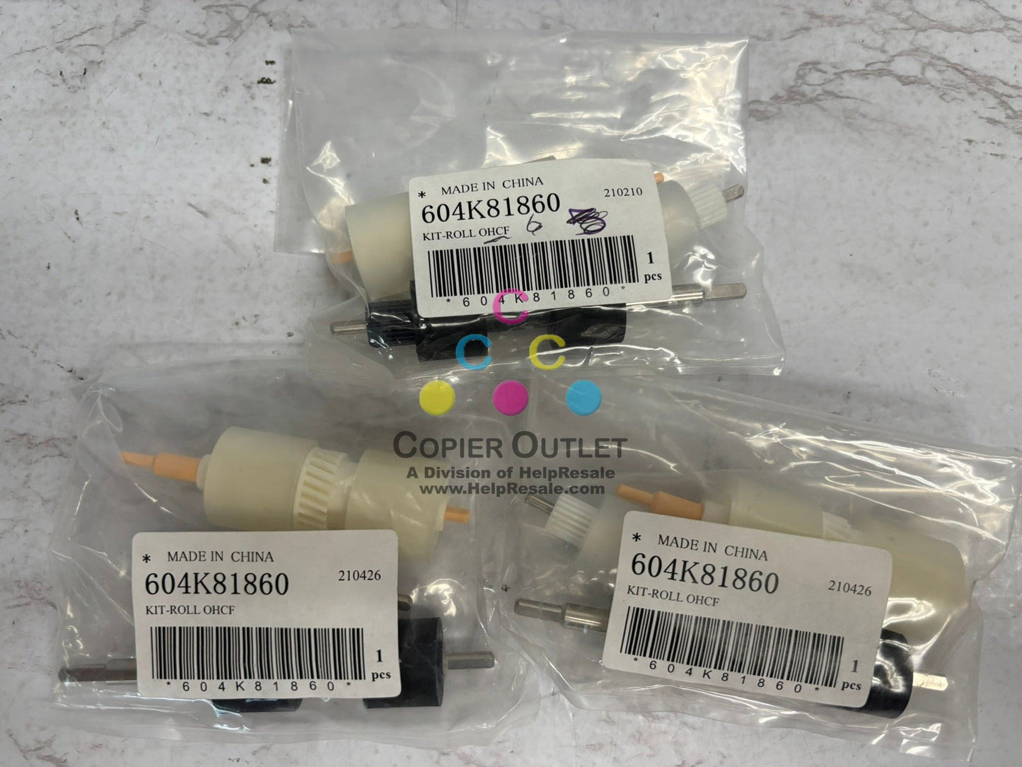 3 New Genuine Xerox Color C60,C70,C75,EC70,J75 Feed Roller Kit 604K81860
