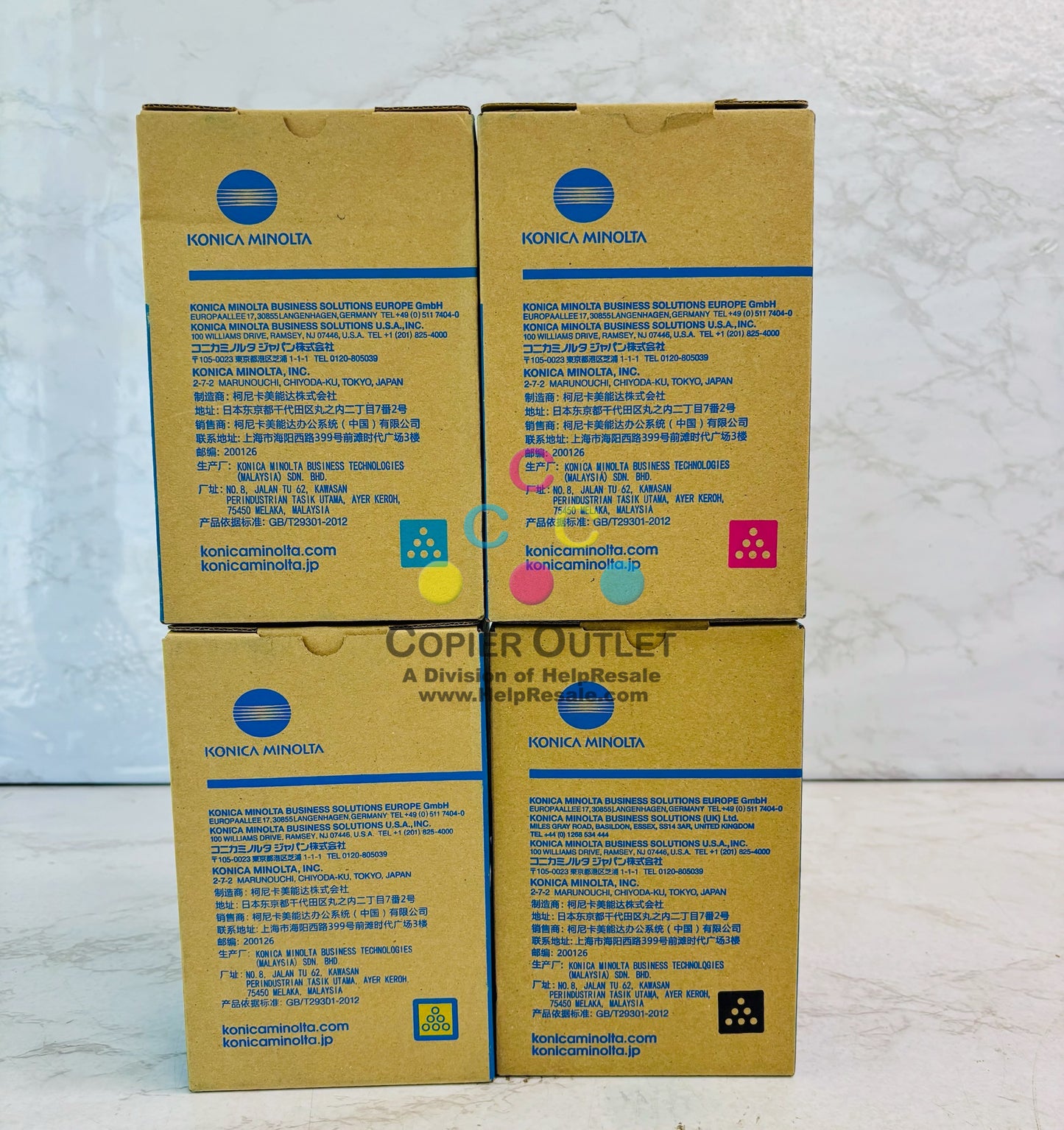 4 Genuine Konica bizhub C4000i, C3300i Cyan, Magenta, Yellow & Black Toner TNP81